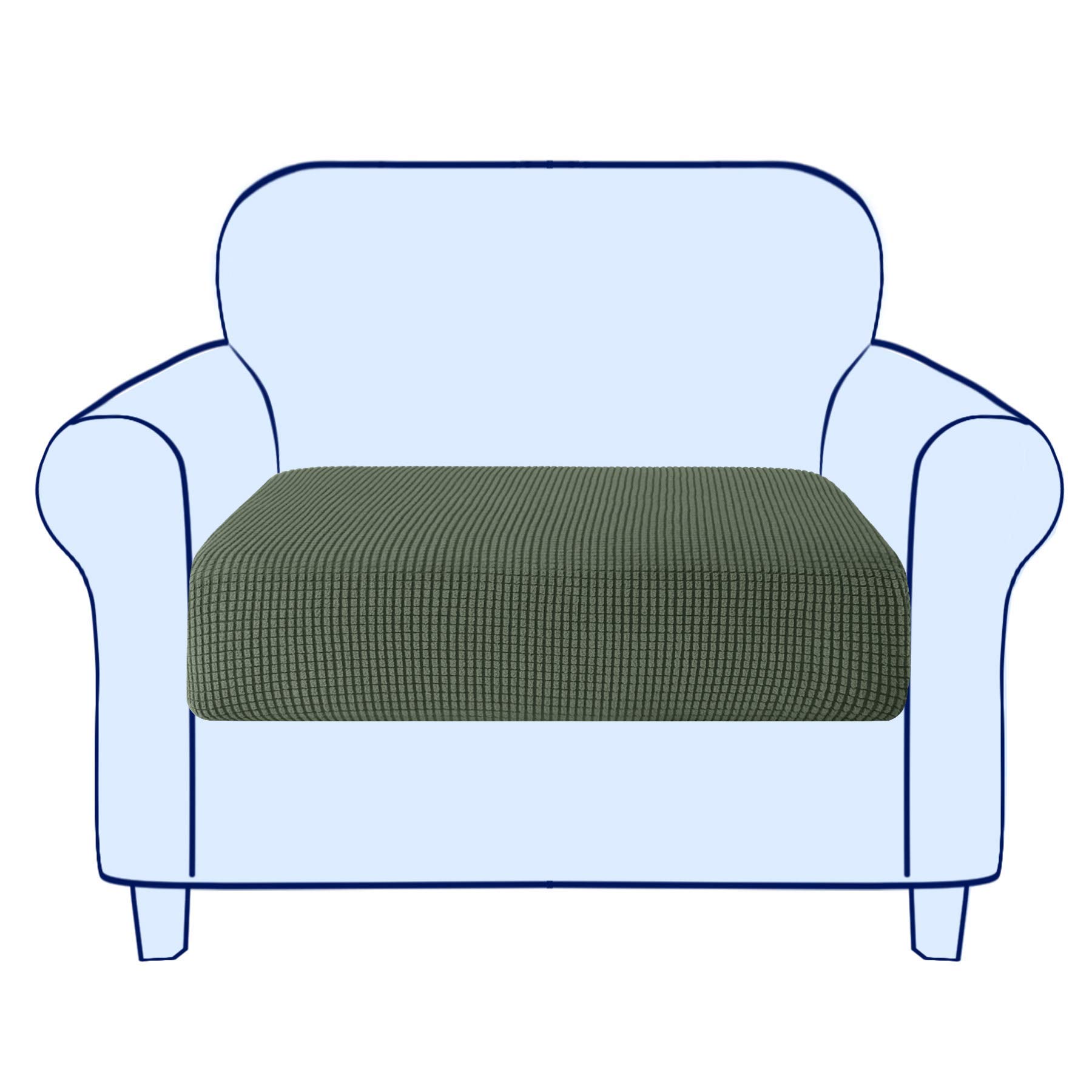 SUBRTEX 7-Piece Stretch Sofa Slipcover Set with Cushion Covers & Separate Backrest Covers - Olive Drab - Perfect for Living Room Furniture Protection & Home Decor Refresh