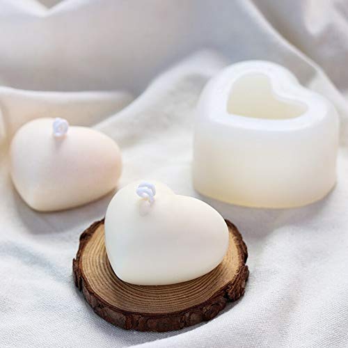 3D Heart Silicone Candle Mold - DIY Aromatherapy Candle & Resin Craft Kit for Christmas, Valentine's Day Home Decor - Eco-Friendly Reusable Baking Mold by ECOHome | Perfect for Romantic Gifts, Party Favors & Bathroom Aromatherapy