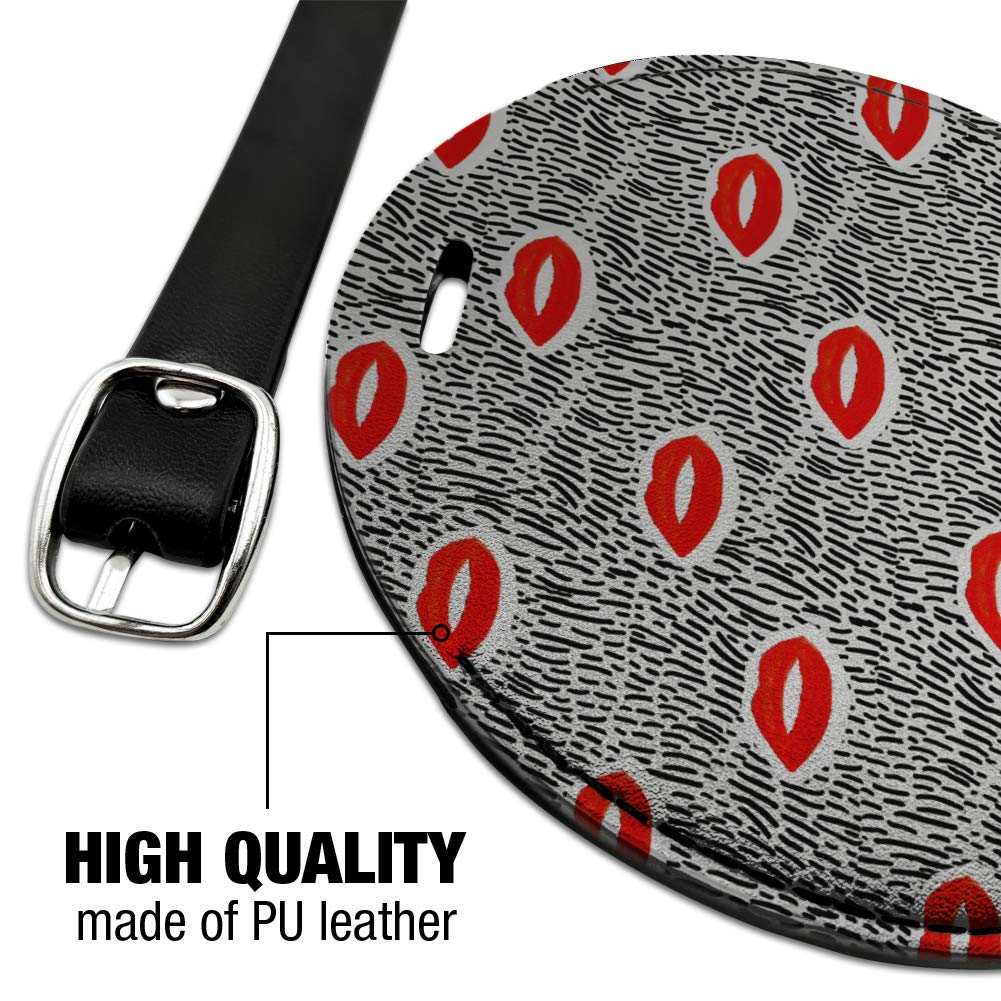Durable Leather Luggage Tag for Suitcases & Carry-Ons - Round ID Card Holder with Bold Lettering | Perfect for Travel, Business Trips & Vacation
