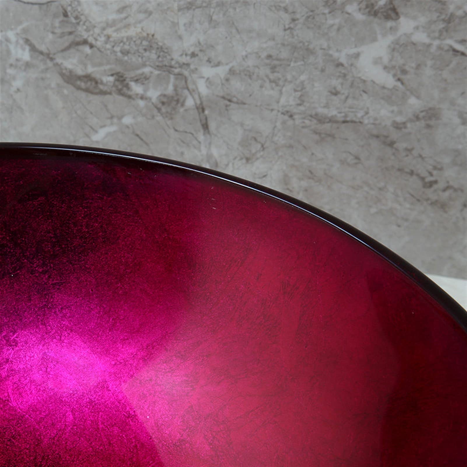 XIANGEYH Tempered Glass Vessel Sink - Rose Red Ceramic Bathroom Vanity Sink Bowl for Countertop Washroom Cabinet | Modern Bathroom Decor, Small Space Solution, Luxury Home Upgrade