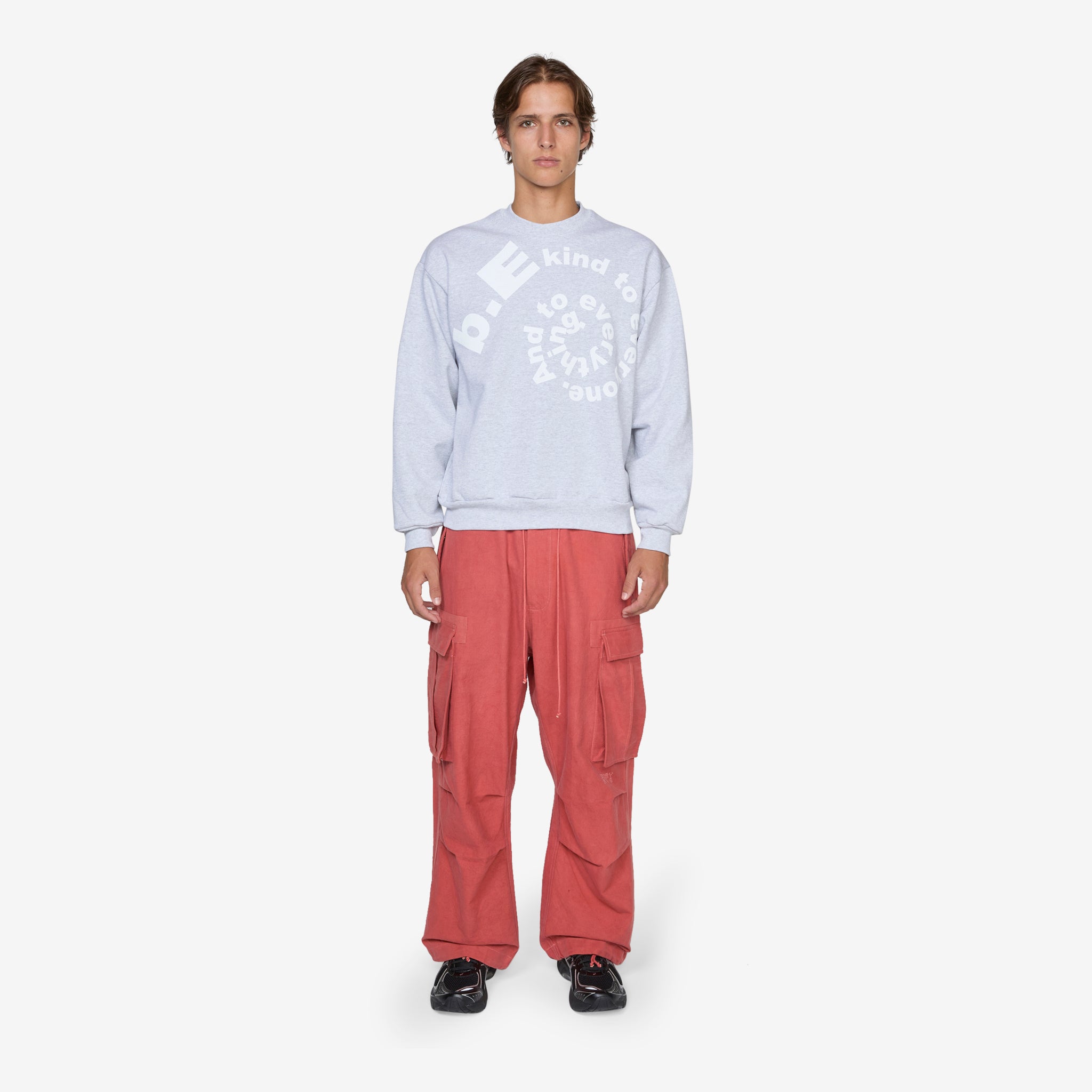 b.E Kind Swirl Crewneck Sweatshirt - Heather Grey Pullover for Women | Soft Casual Sweatshirt | Perfect for Everyday Wear, Lounge & Street Style