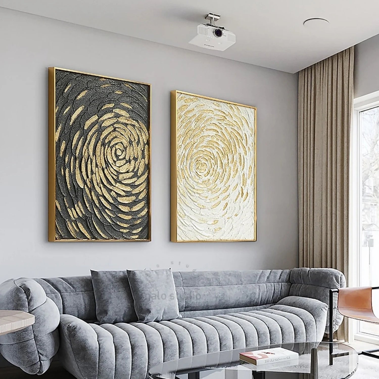 Abstract Painting Set of 2 - Modern Wall Art for Living Room & Bedroom Decor | #AB407 | Handmade Canvas Art for Home & Office