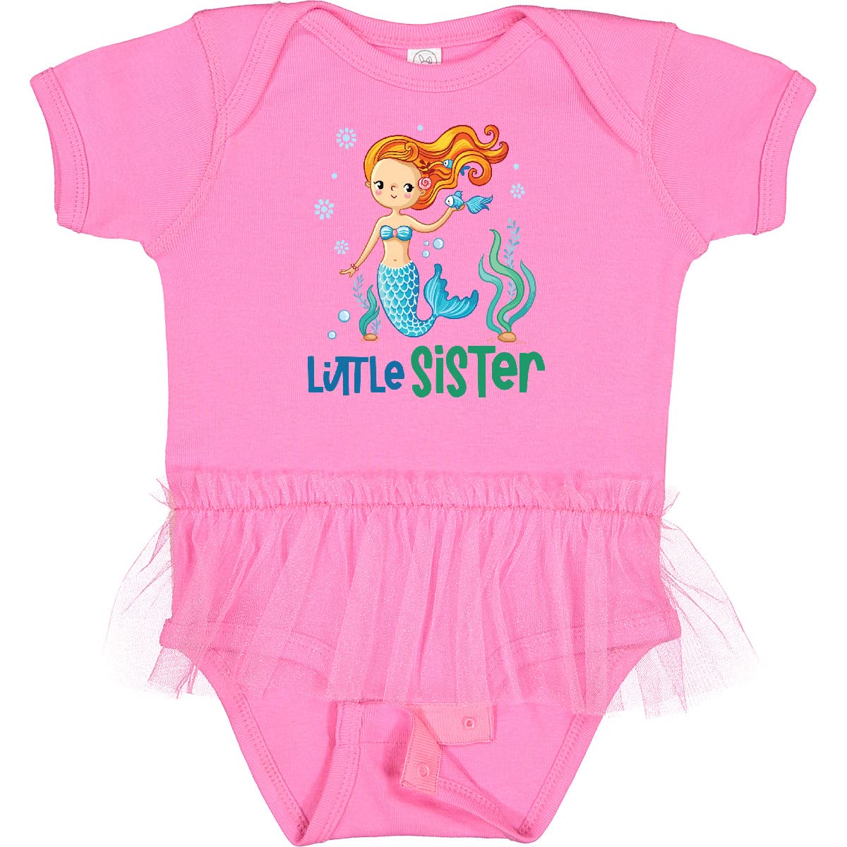 Inktastic Little Sister Infant Tutu Bodysuit - Adorable Baby Girl Outfit for Photoshoots, Birthday Parties & Special Occasions