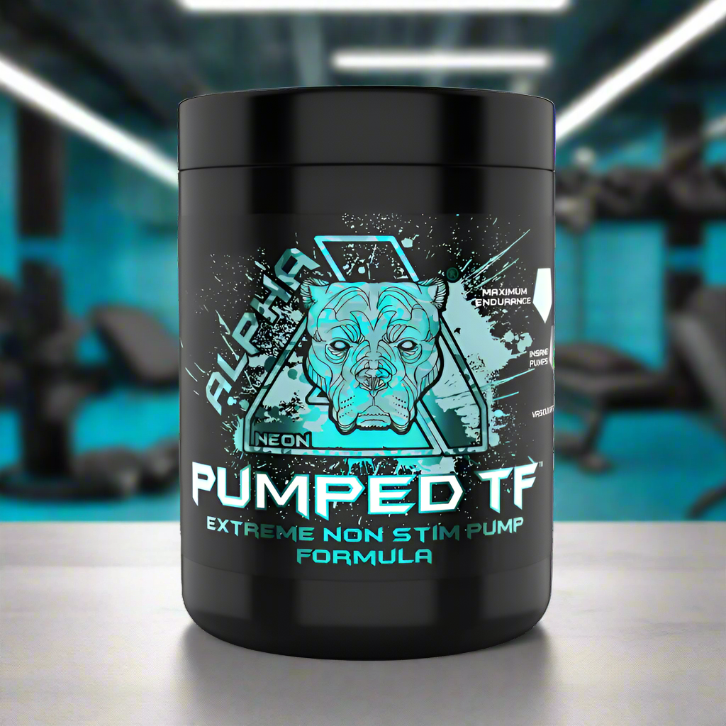 Alpha Neon Pumped TF - Stimulant-Free Pre-Workout Powder for Energy & Focus, 60 Servings (380g) - Ideal for Gym, Bodybuilding & Intense Training Sessions