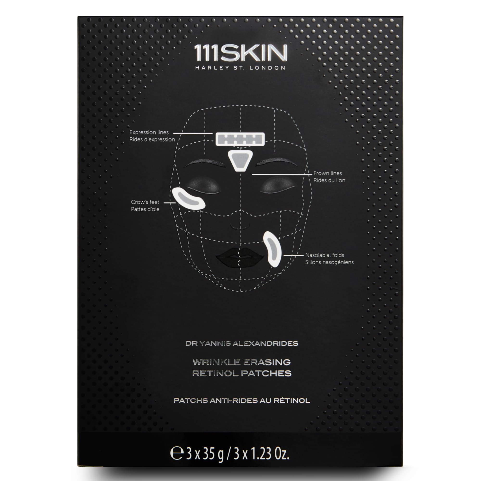 111SKIN Wrinkle Erasing Retinol Patches - Anti-Aging Forehead & Under Eye Treatment with Vitamin C, Peptides & Microcone Technology | Suitable for All Skin Types | 3 x 1.23 oz | Perfect for Nighttime Skincare & Travel