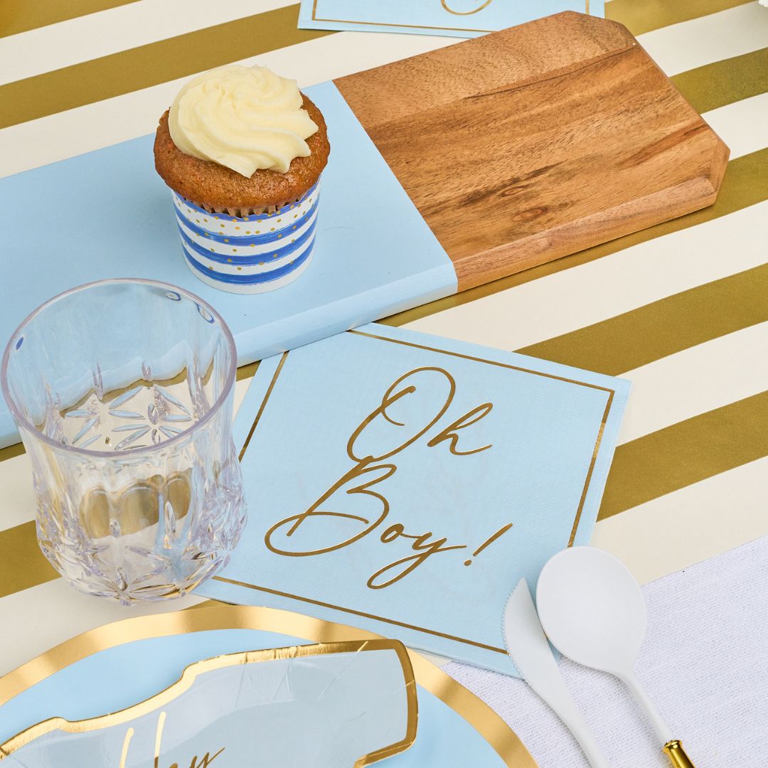 Hey Baby Blue Table Setting - Elegant Dinnerware Set for Baby Showers, Bridal Parties & Special Occasions | Perfect for Celebrations & Home Decor