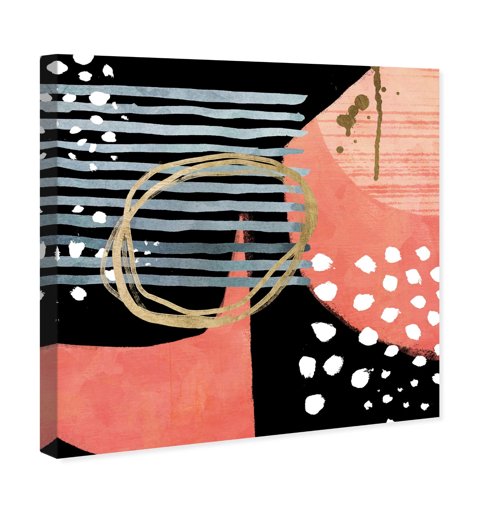 Abstract Wall Art Canvas Print 'Gradual Merge' - Modern Orange & Black Home Decor Painting - 12x12 Inches - Perfect for Living Room, Bedroom & Office Decoration