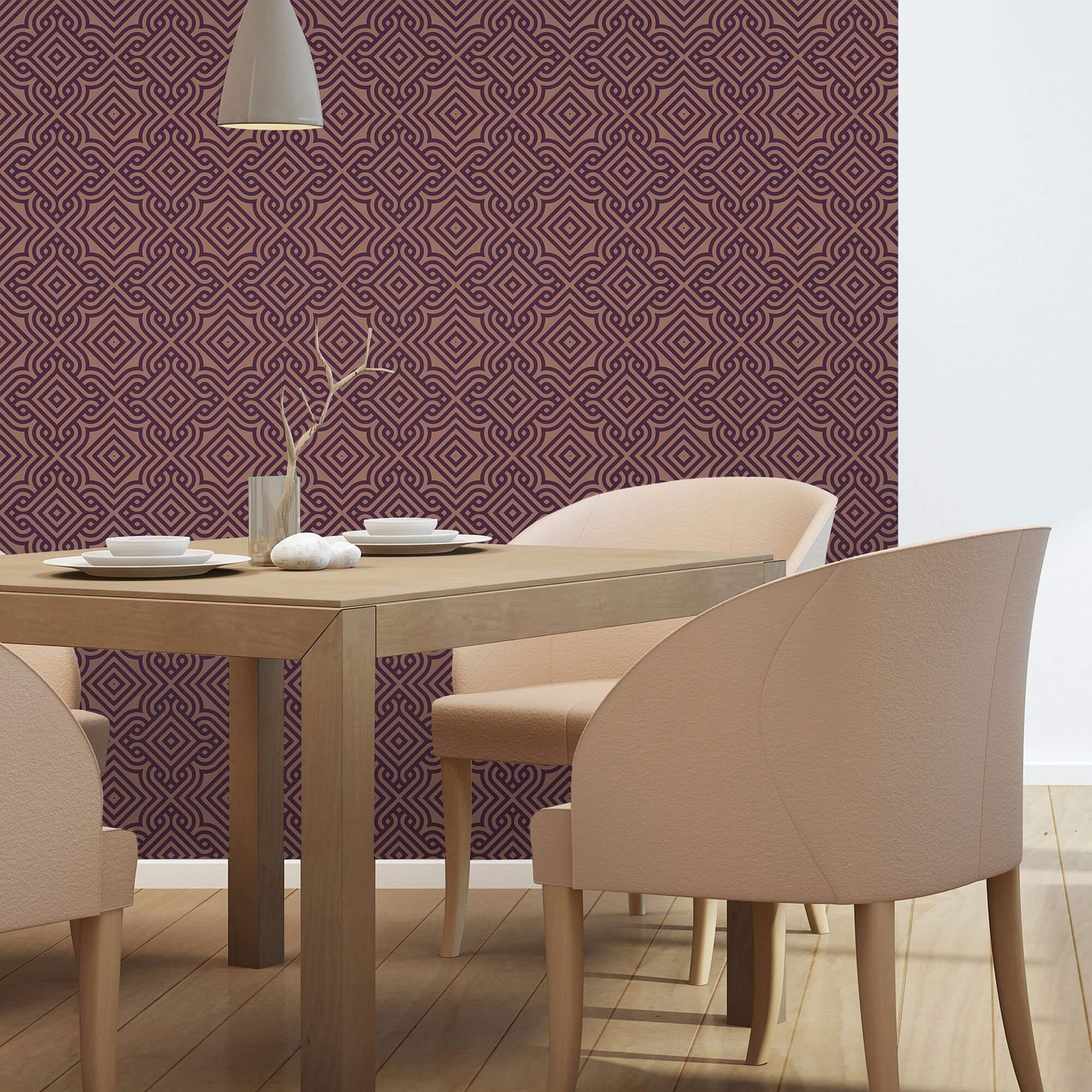 Brown Textured Geometric Peel and Stick Removable Wallpaper - Self-Adhesive Wall Decal for Bedroom, Living Room, Nursery & Office Decor - Easy to Apply & Remove