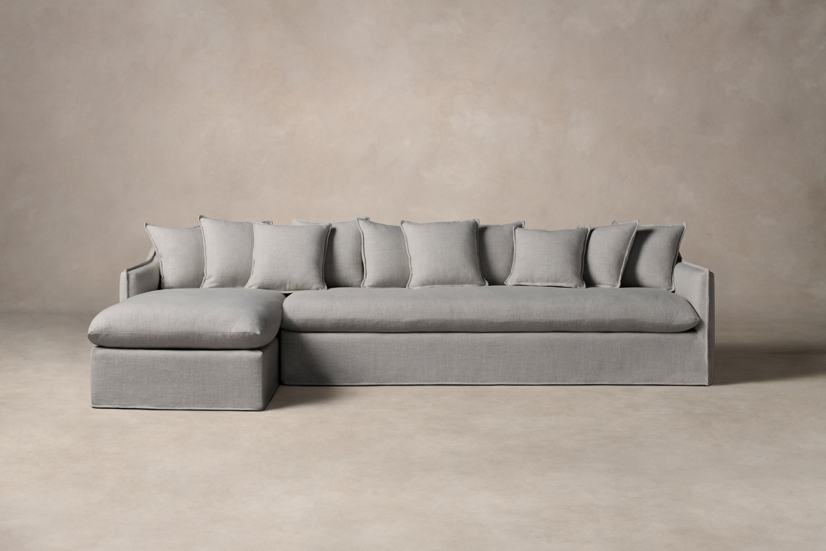 Dune Sectional Sofa - Performance Woven Chenille Fabric with Steel Frame | Modern Living Room Furniture for Home Theater & Family Gatherings