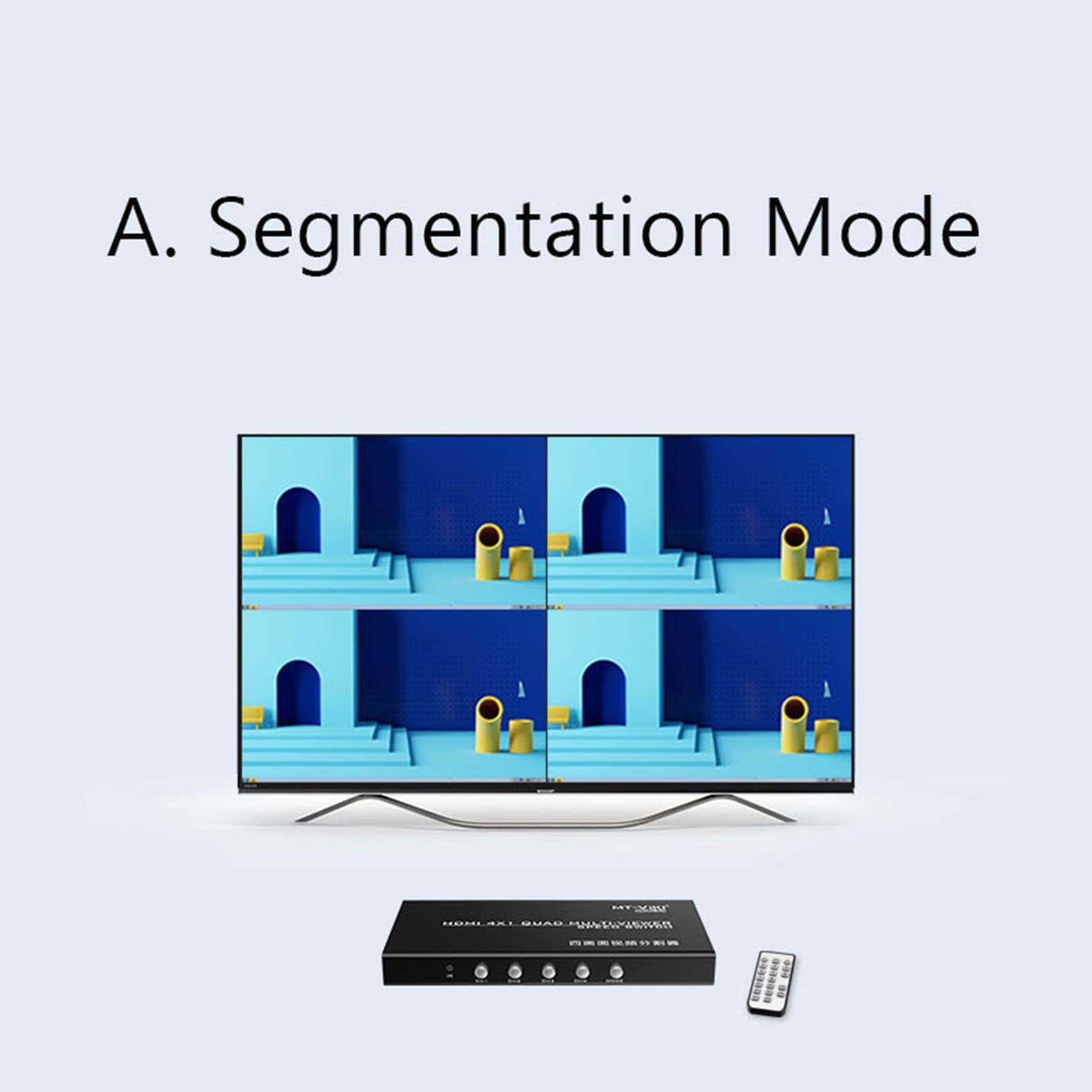 4K HDMI Switcher 4 in 1 Out - Multi-Port HDMI Splitter with IR Remote, KVM Switch, 3D Support for PC, Gaming Console, DVD, STB - Ideal for Home Theater, Video Conference & Game Studio Setup (4 Ports)