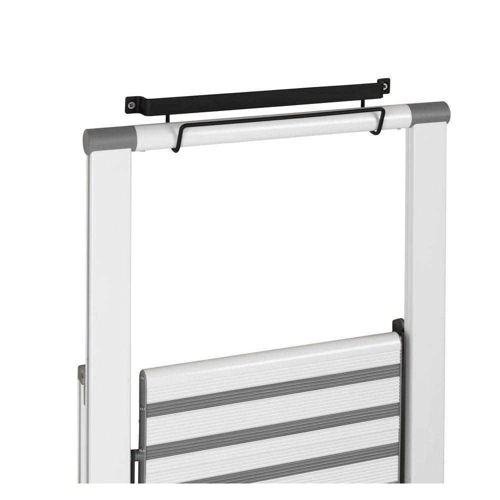 Wall Mounted Ladder Holder - Heavy Duty Black Metal Storage Rack for Garage, Workshop & Home Organization - Perfect for Storing Ladders, Tools & Equipment