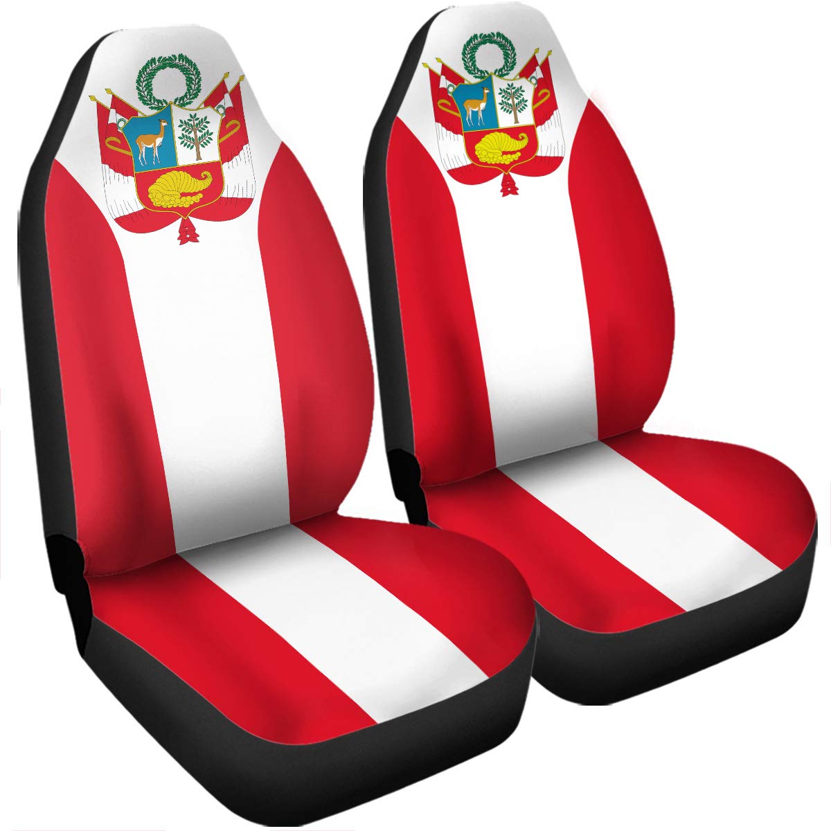 Peruvian Coat of Arms Peru Flag Car Seat Covers - Universal Fit for Most Cars, SUVs & Trucks | Durable Car Accessories for Patriotic Drivers & Travel Enthusiasts