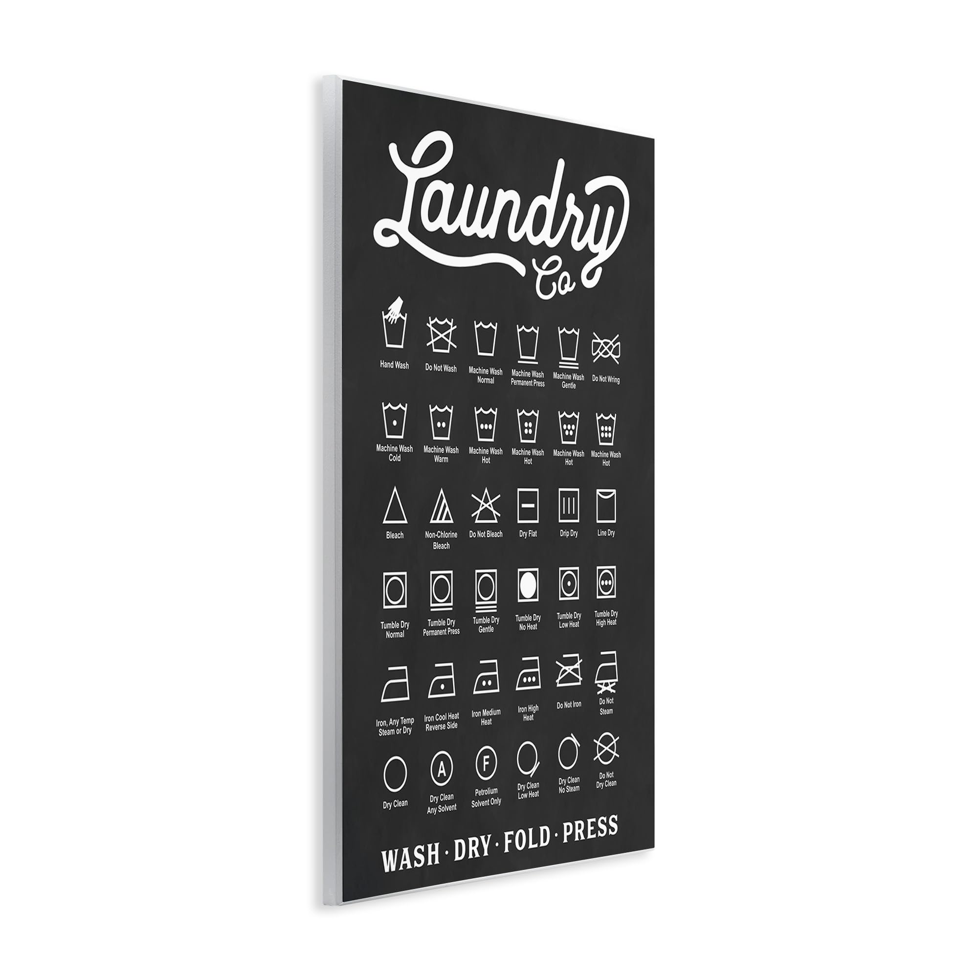 Stupell Industries Laundry Business Symbols Chart - Simple Shapes Wall Art for Laundry Room Decor & Small Business Office Signage