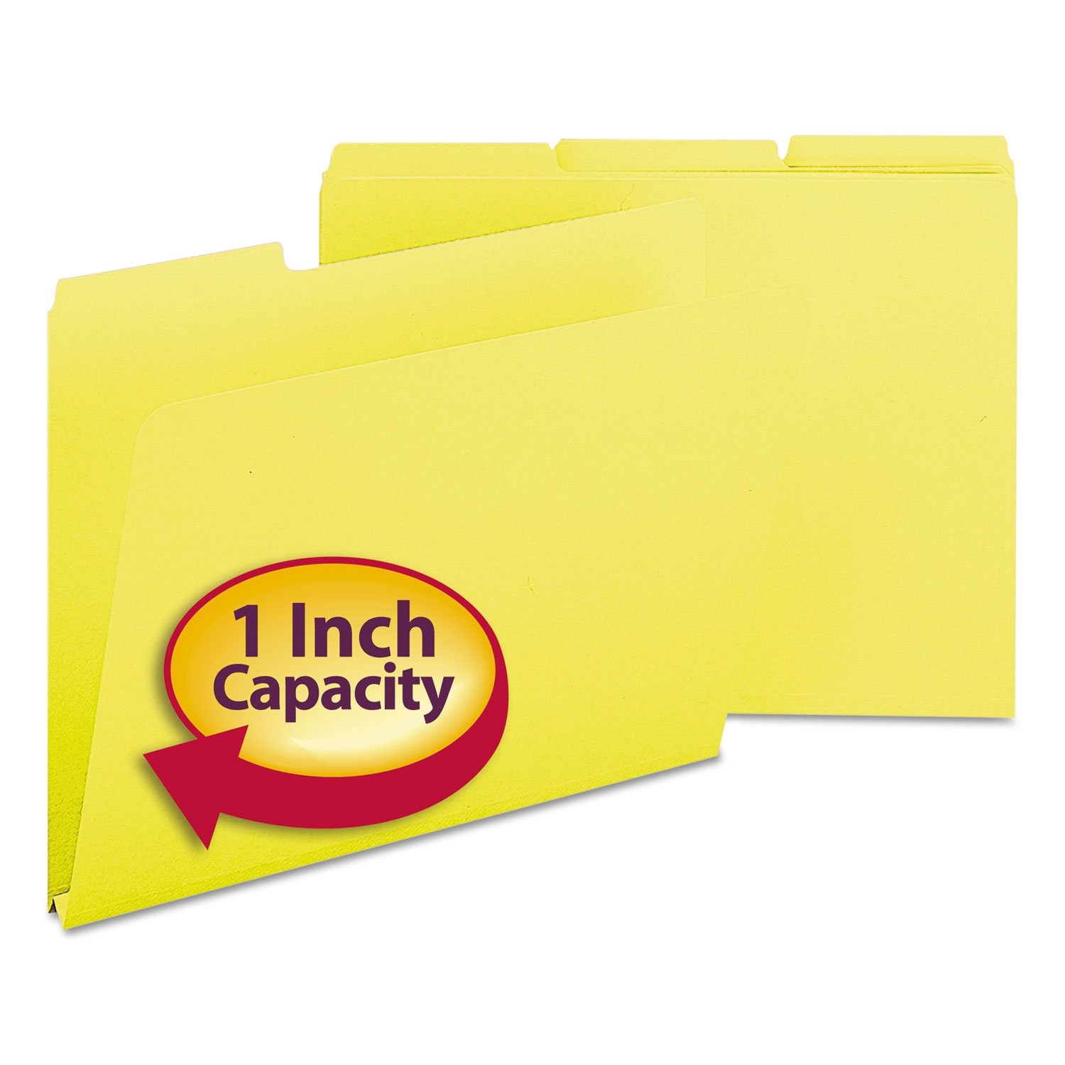 Smead 21562 Yellow Pressboard File Folders - Letter Size, 1/3 Cut Tabs, 100-Pack - Perfect for Office Filing, Document Organization & School Projects