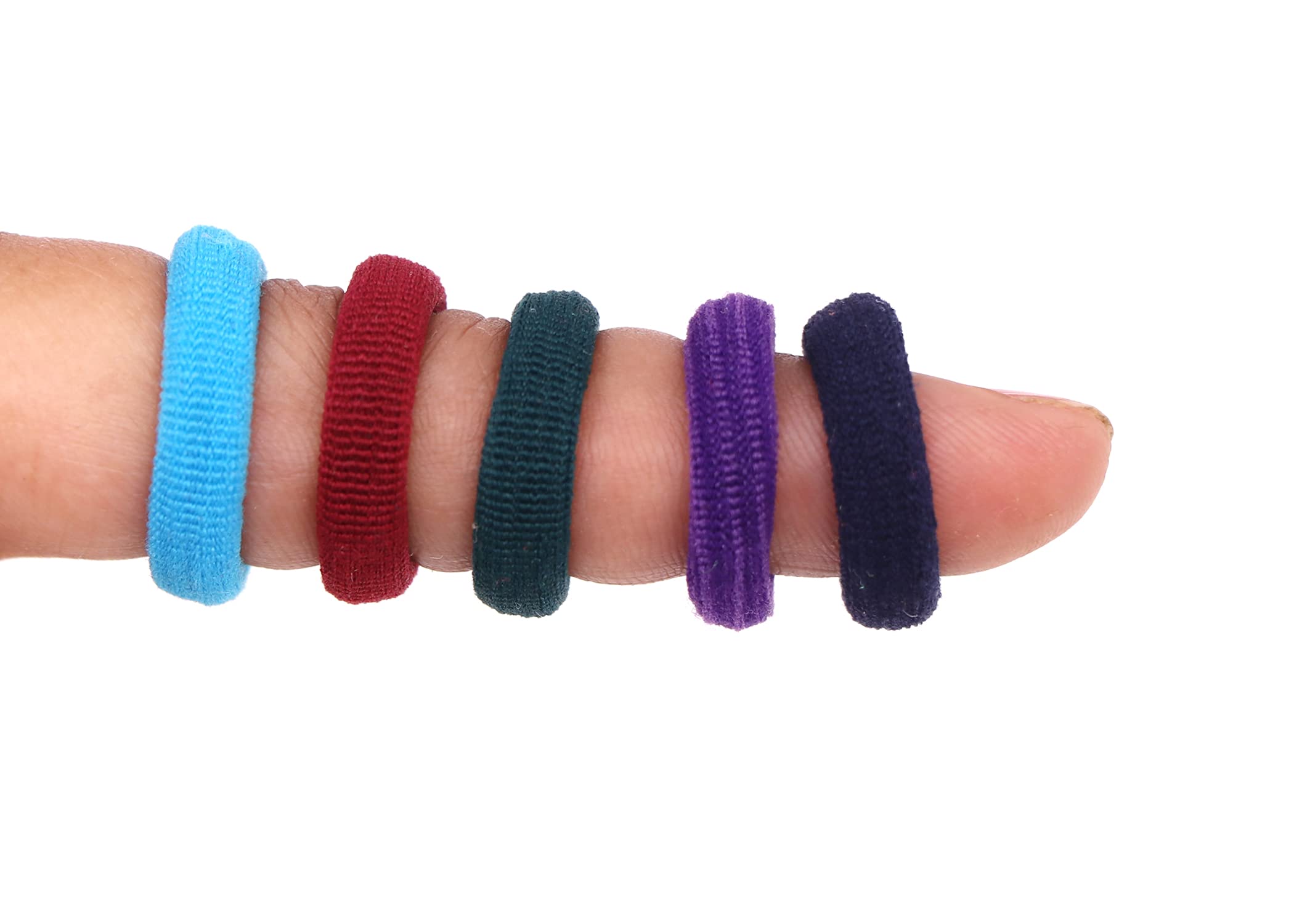 Honbon Cotton Elastic Hair Bands for Women & Girls - 48 Pack Multi-Color Hair Ties, No-Slip Hair Rubber Bands for Ponytails, Braids & Everyday Styling