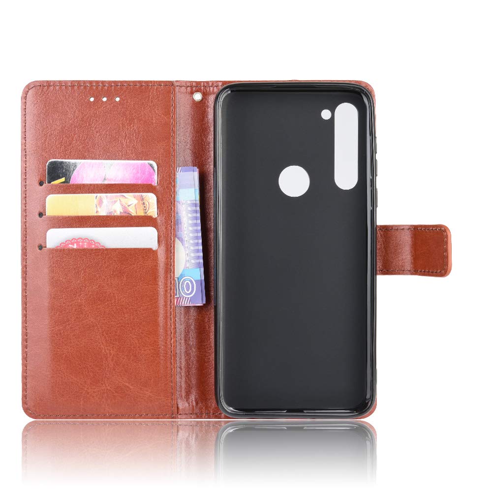 Premium Leather Flip Wallet Case for Motorola Moto G Stylus 2020 / G8 Stylus (XT2043-4/5/6) - Brown Protective Phone Cover with Card Slots & Kickstand - Perfect for Work, Travel & Daily Use
