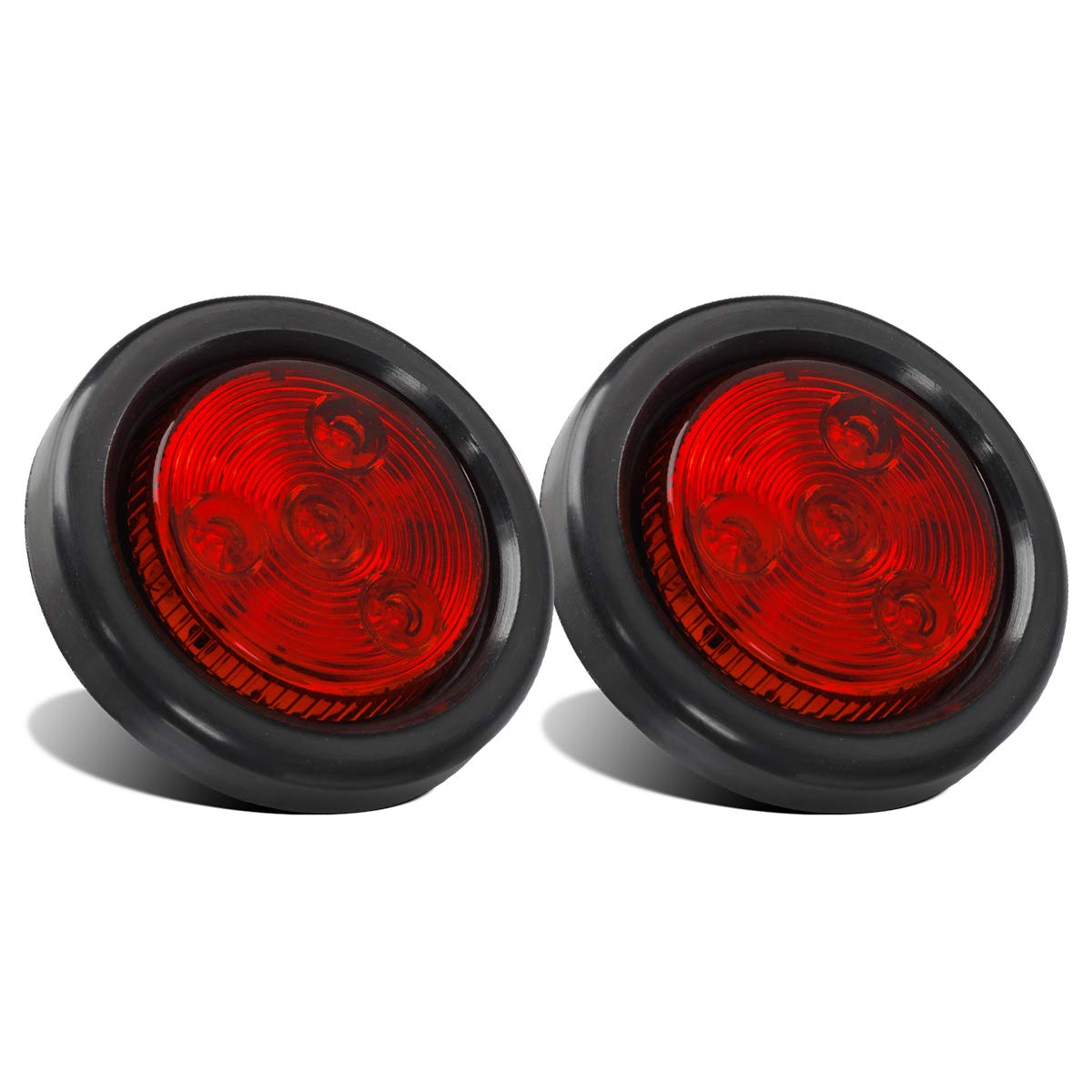 Partsam 6 Inch Oval LED Trailer Tail Lights with Backup Lights & 2 Inch Round Red LED Side Marker Lights Kit - Hardwired with Grommet Plugs & 2 Prong Wire Pigtails - Perfect for Boat Trailers, Utility Trailers, and RV Lighting Upgrades