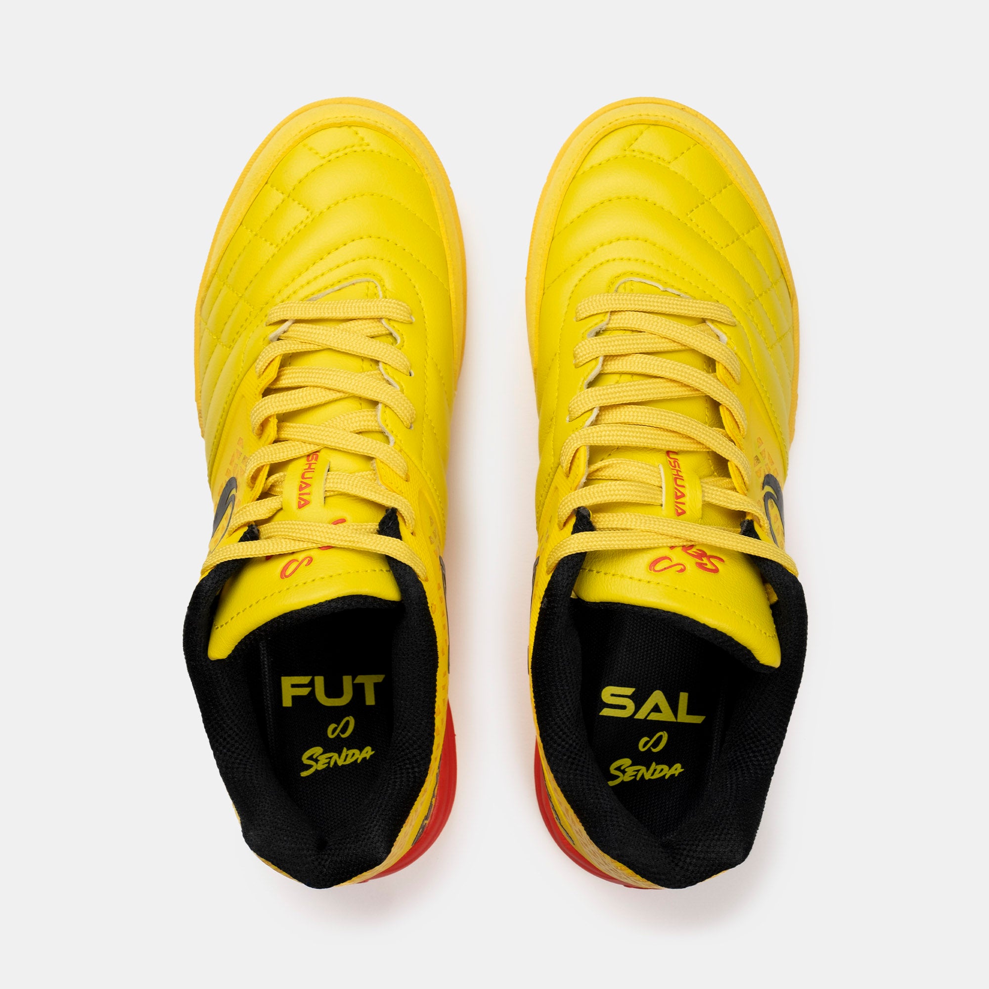 Senda Athletics USHUAIA Pro 2.0 Futsal Soccer Shoes for Men - Lightweight Indoor Football Cleats with Non-Marking Sole (Yellow) - Perfect for Futsal Courts, Gym Floors & Indoor Soccer Training