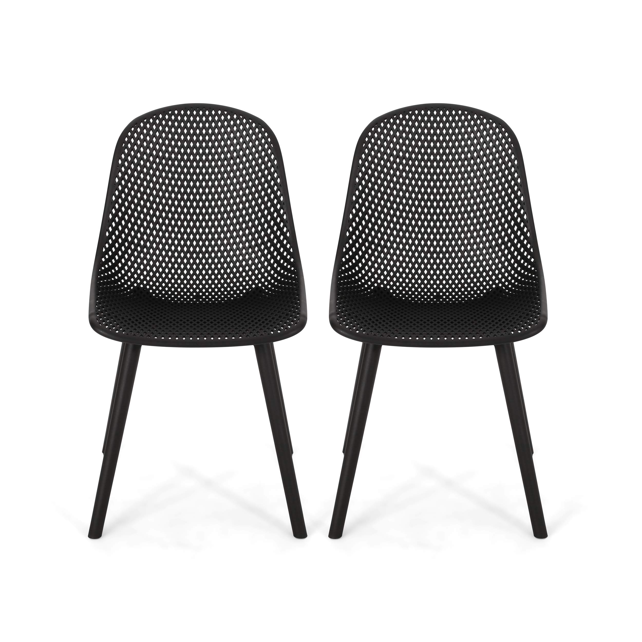 Christopher Knight Home Darleen Outdoor Dining Chairs (Set of 2) - Black Patio Furniture for Garden, Poolside, Deck & Backyard Dining