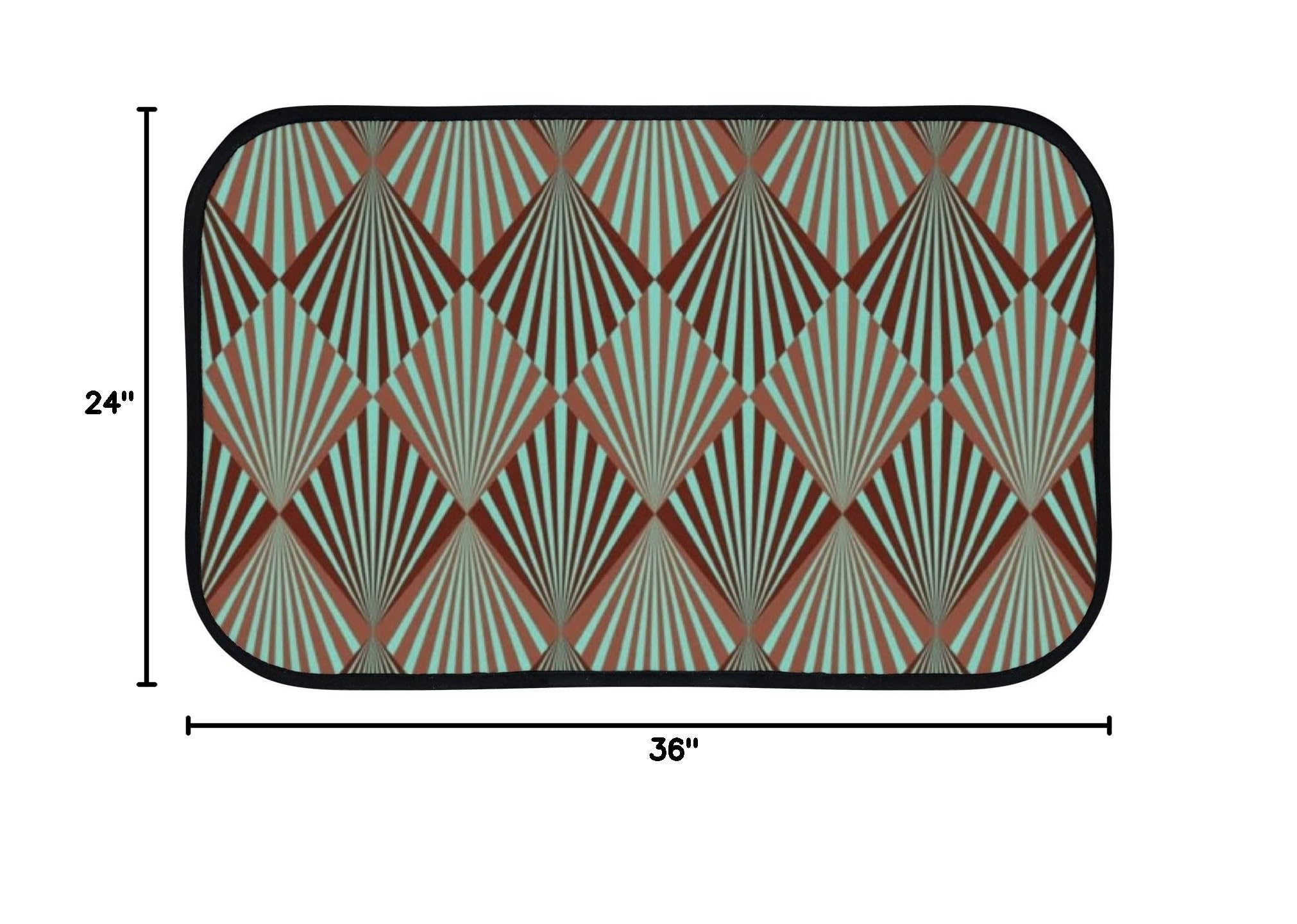 Soft Foam Area Rugs - Art Deco Textured Washable Non-Slip Kitchen & Bathroom Rugs - 36x24 Inch Indoor/Outdoor Home Decor - Perfect for Kitchens, Bathrooms, Living Rooms & Patios