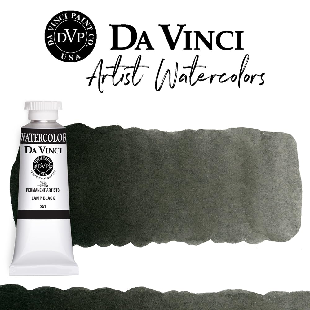 Professional Artist Watercolor Paint - Lamp Black (37mL) | High-Quality Pigment for Painting, Sketching & Illustration | Perfect for Canvas, Paper & Mixed Media Art Projects