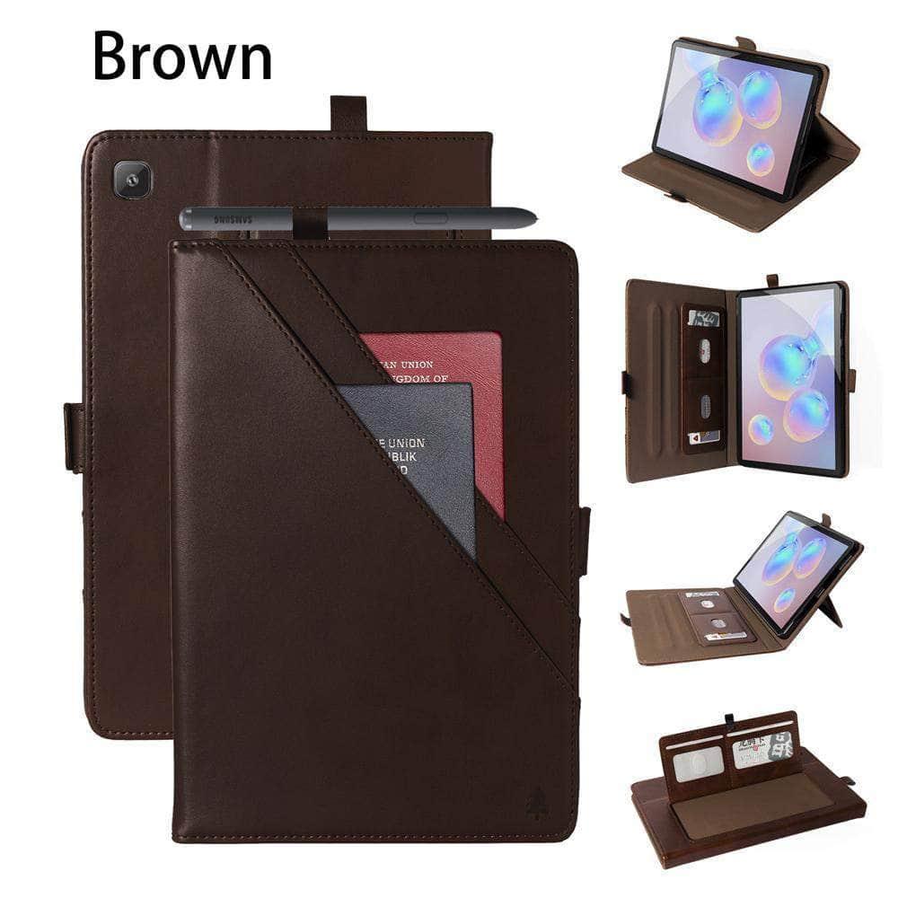 Premium Leather Card Wallet Case for Samsung Galaxy Tab A7 10.4 (2020) - Shockproof Flip Stand Cover with Card Slots | Perfect for Work, Travel & Daily Use