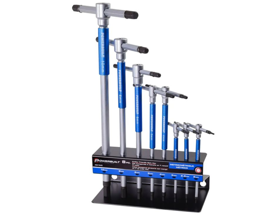 8-Piece T-Handle Allen Wrench Set - Metric & SAE Hex Key Set for Bikes, Furniture & Automotive Repair - Durable Steel Construction for Professional & DIY Use