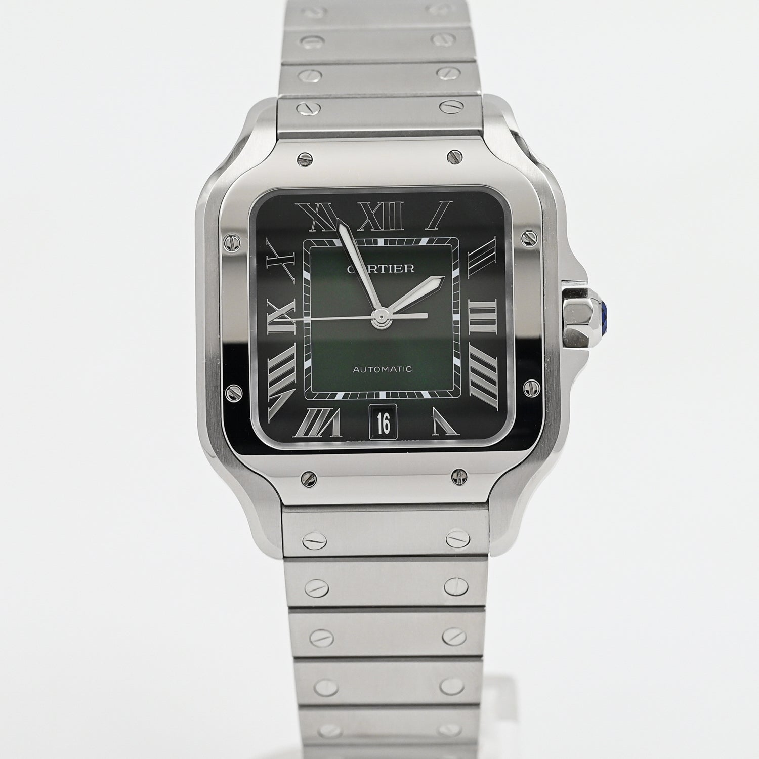 Cartier Santos LM Automatic Watch for Men - Luxury Swiss Stainless Steel Timepiece with Sapphire Crystal - Perfect for Business, Formal Events & Everyday Wear