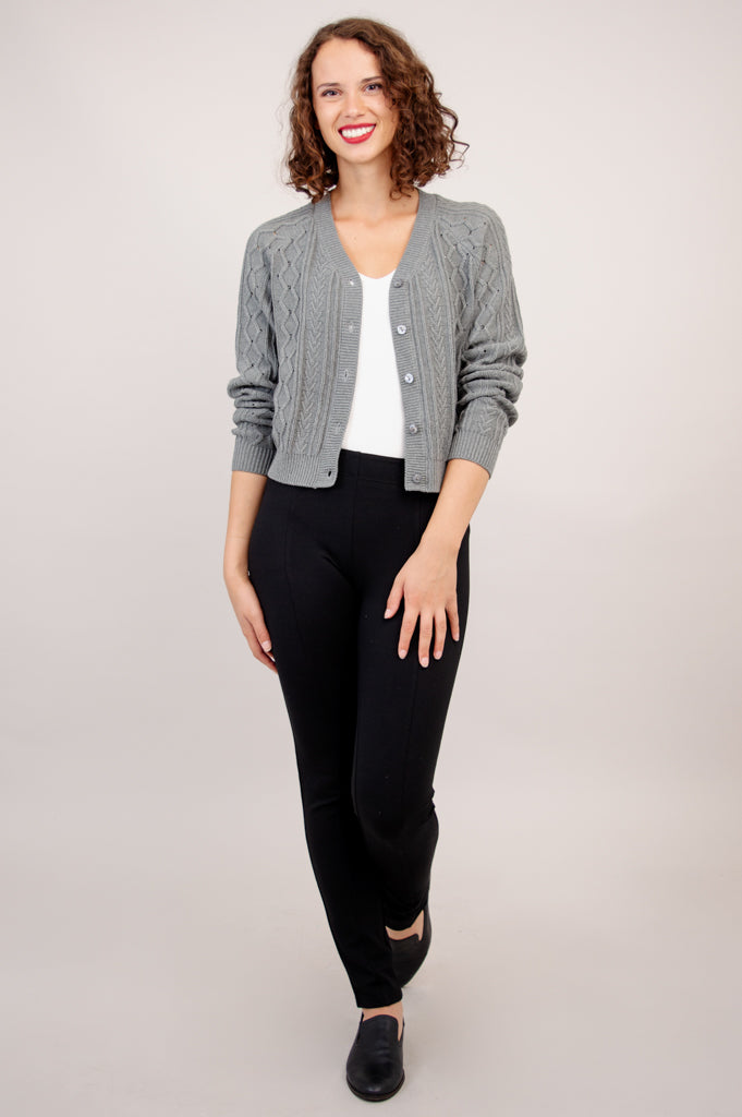 Bena Cotton Cardigan for Women - Soft Grey Knit Sweater - Comfortable & Stylish for Fall, Winter & Layering Outfits