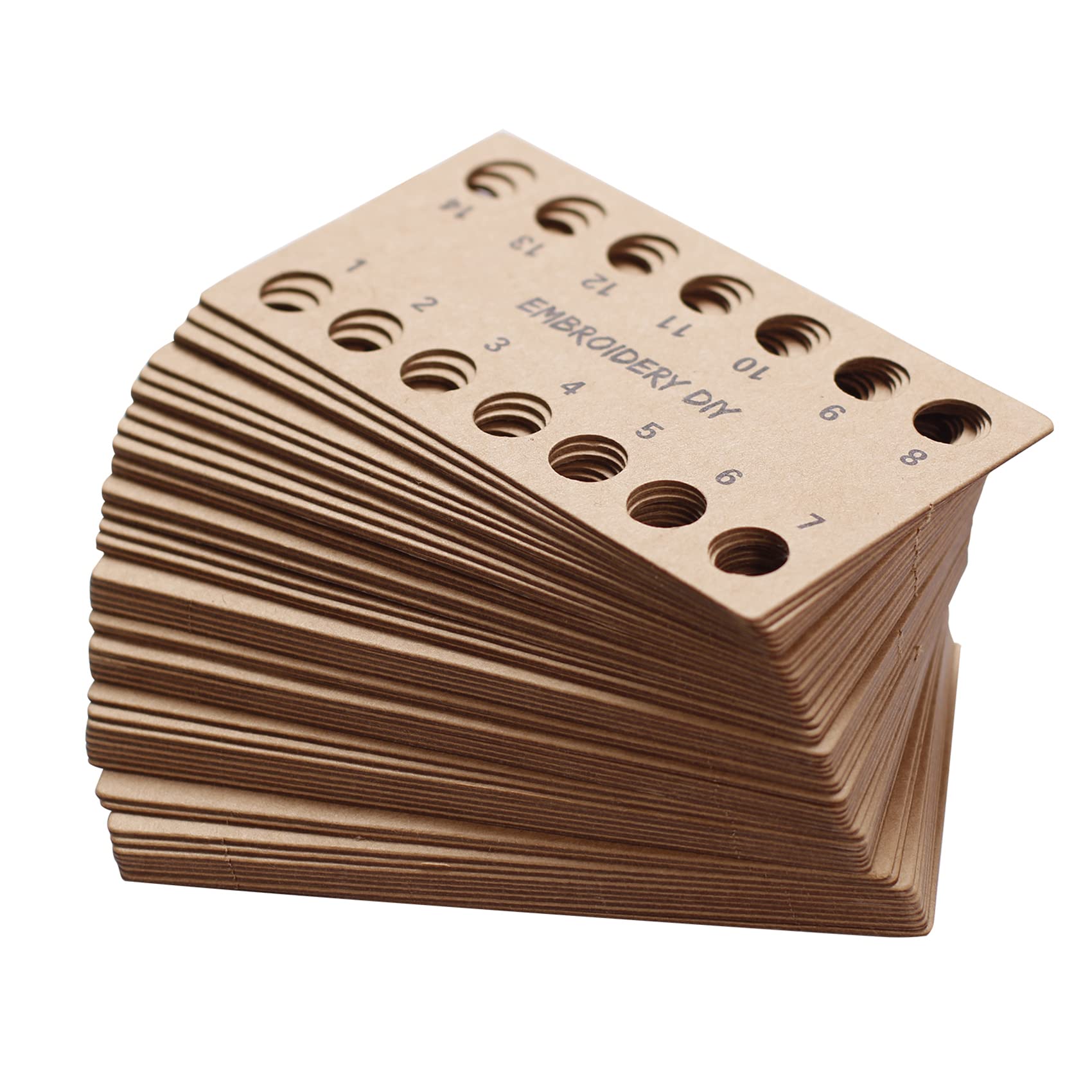 50 Pack Brown Paper Embroidery Floss Keeper - 14 Position Thread Organizer for Cross Stitch, Needlework & Craft Storage | Perfect for Sewing Studio, DIY Projects & Classroom Organization