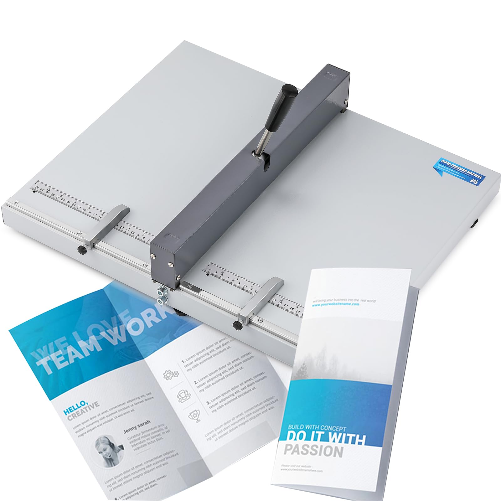 MXMoonant Manual Paper Creasing Machine with 2 Adjustable Blocks & Dual-Scale Ruler - Perfect for Cardstock, Invitations, and DIY Craft Projects (Metric/Imperial Measurements)