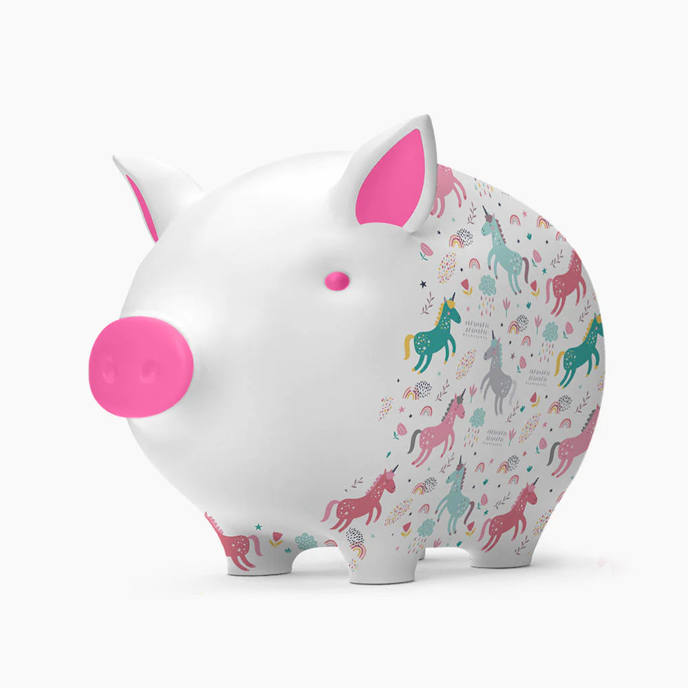 Unicorn & Rainbows Piggy Bank - Cute Money Saving Bank for Kids - Perfect for Birthday Gifts & Financial Education
