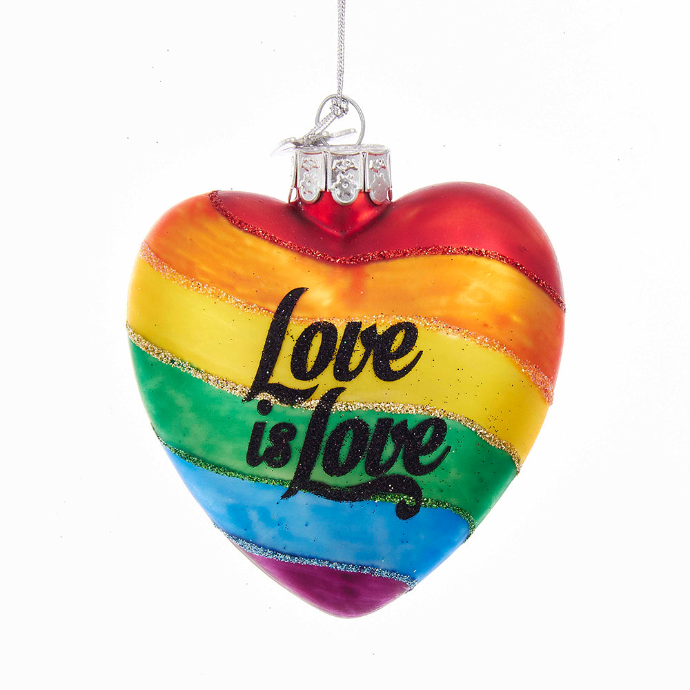 Love is Love Heart Ornament - Rainbow Pride Decor for Valentine's Day, Wedding & LGBTQ+ Events | Handmade Gift for Couples, Home & Party Decorations