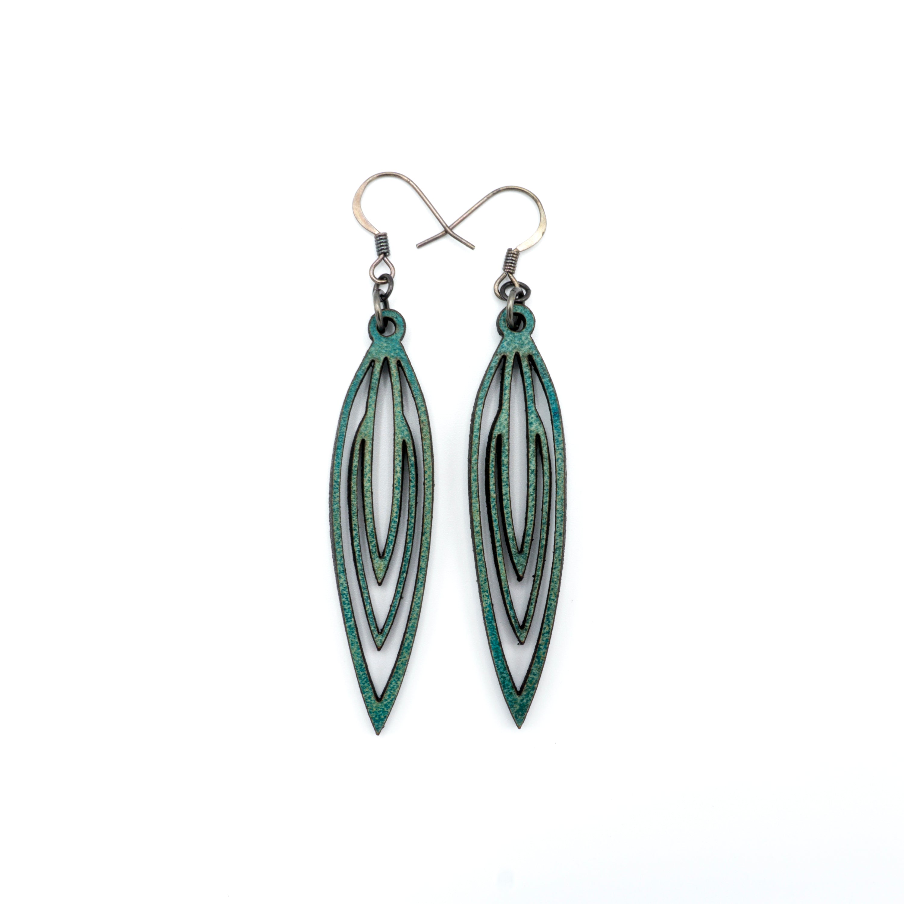 Totem 01 [S] Turquoise Leather Earrings for Women - Boho Chic Handmade Dangle Drop Earrings for Casual Wear, Parties & Festivals