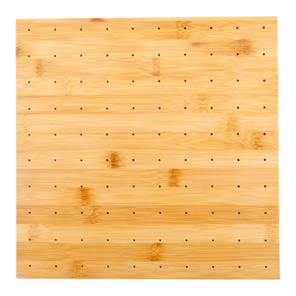 Restaurantware 12 x 12 x 1 Inch Bamboo Skewer Holder with 20 Slots - Durable Pick Stand for Buffets, Banquets & Catering Events | Perfect for Party Supplies, BBQ, and Food Display