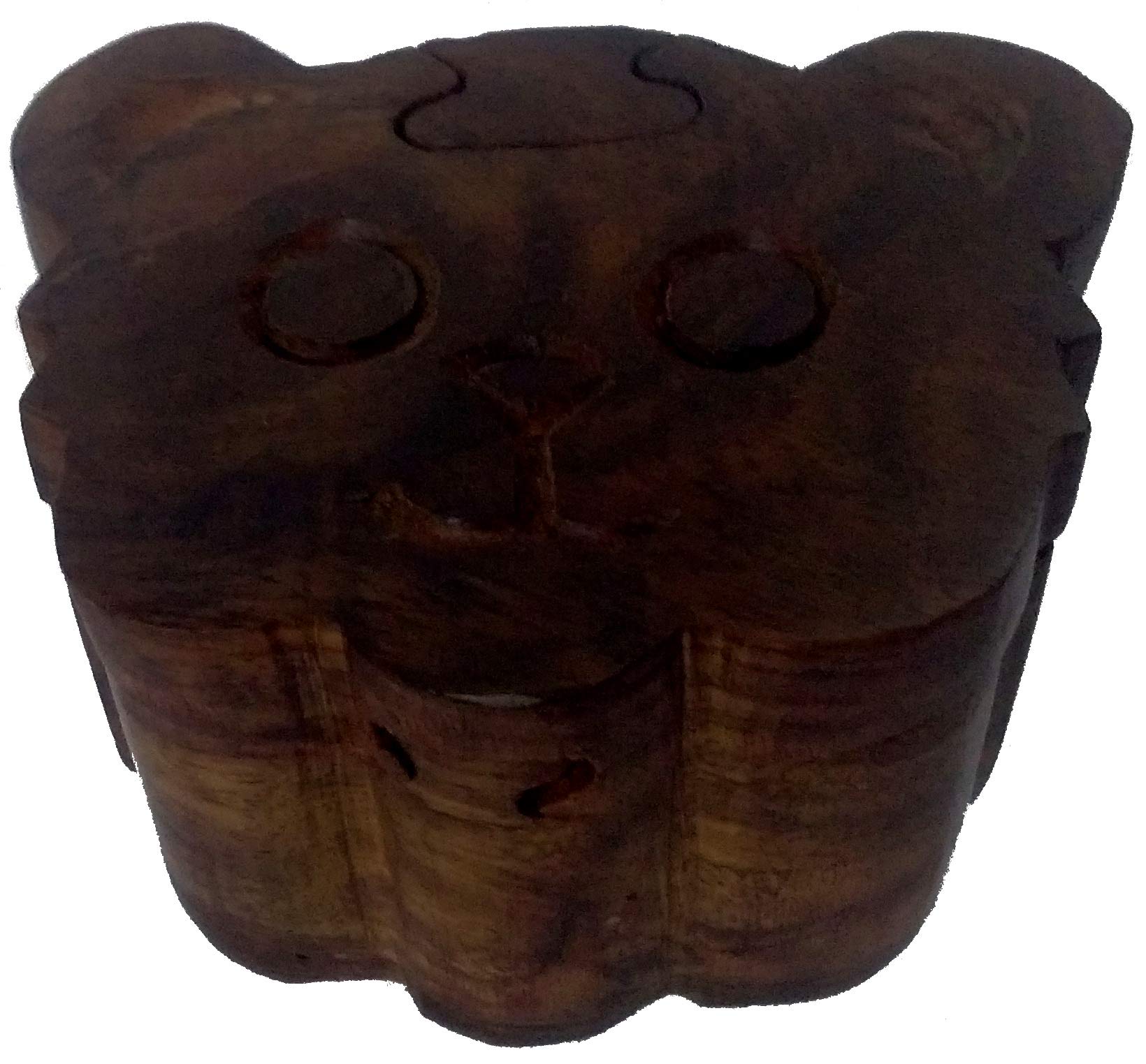 Purpledip Handmade Wooden Puzzle Box - Cute Teddy Bear Mystery Keepsake Gift Box for Brain Teasers & Secret Storage (11966) | Perfect for Escape Rooms, Gift Giving & Family Game Nights