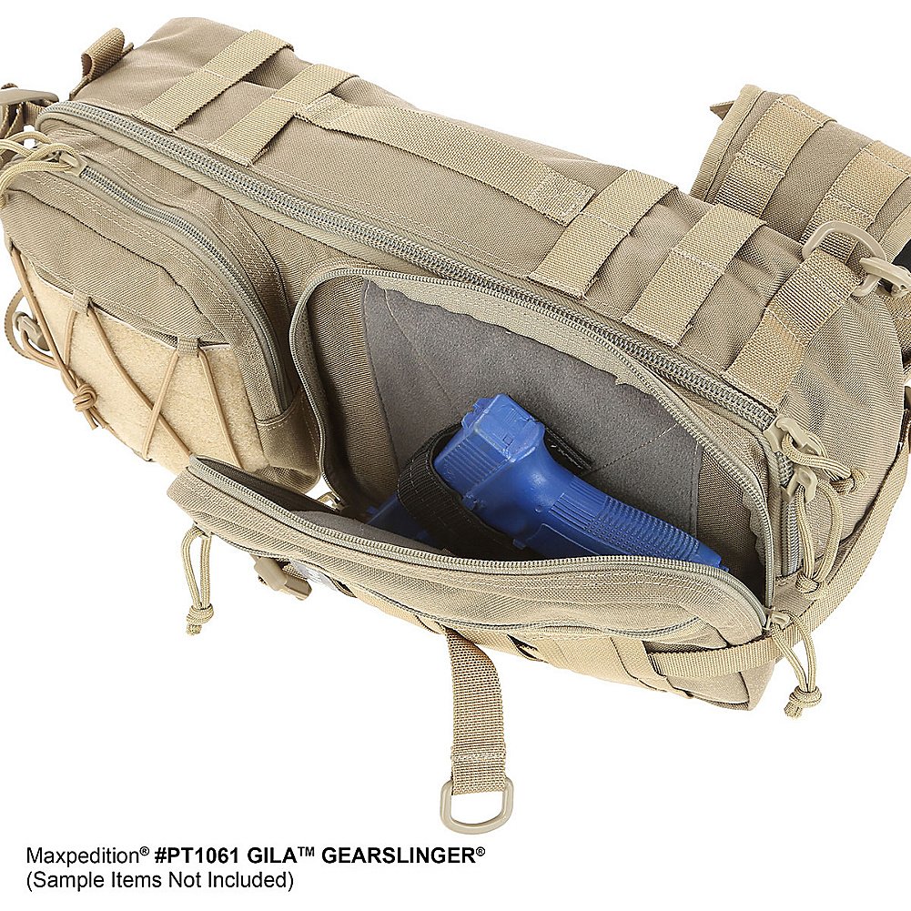 Maxpedition Gila Gearslinger Tactical Backpack - Small Khaki Military Style Daypack for Hiking, Camping & Outdoor Adventures