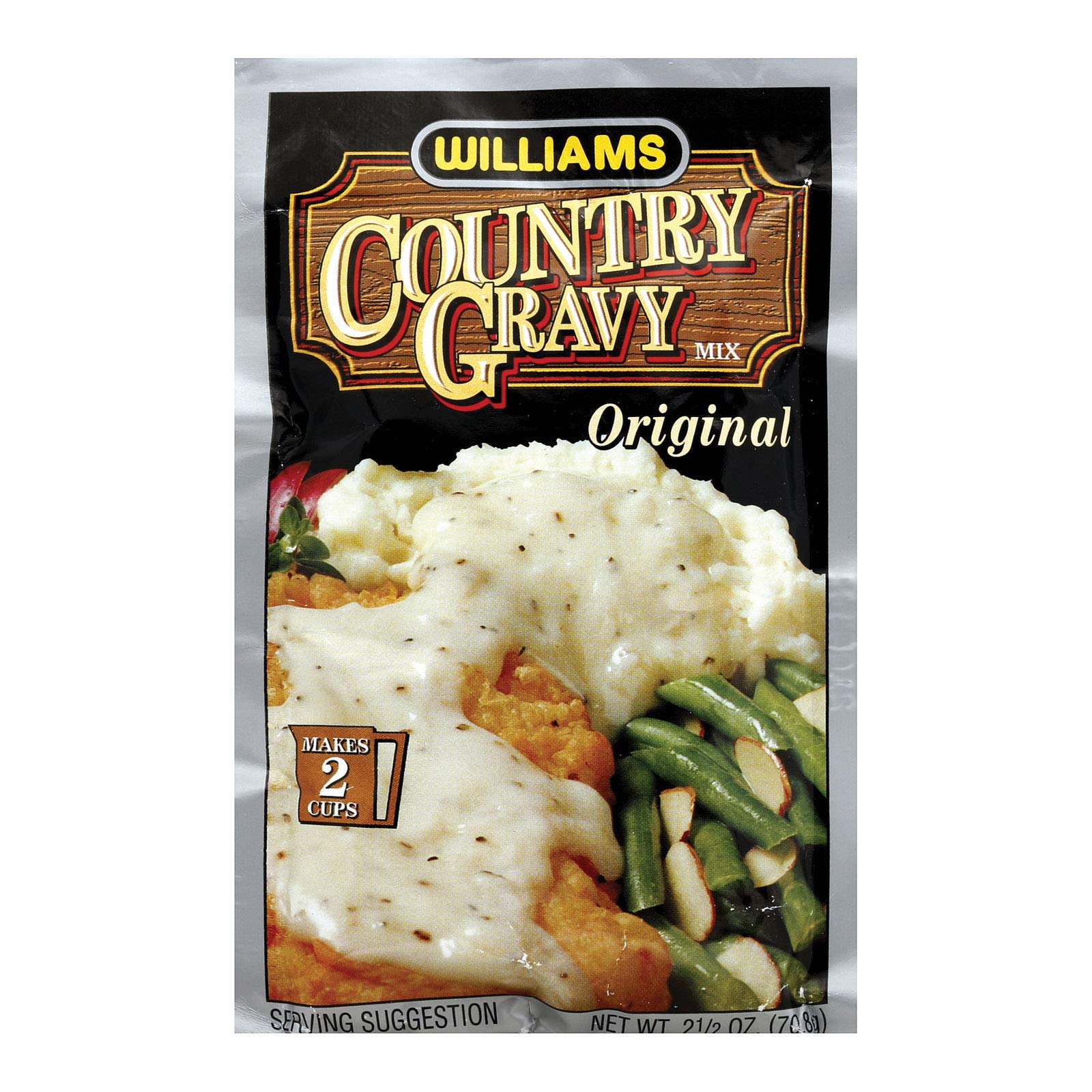 Williams Country Gravy Mix - 12 Pack (2.5 Oz Each) | Perfect for Biscuits, Mashed Potatoes & Southern-Style Breakfasts