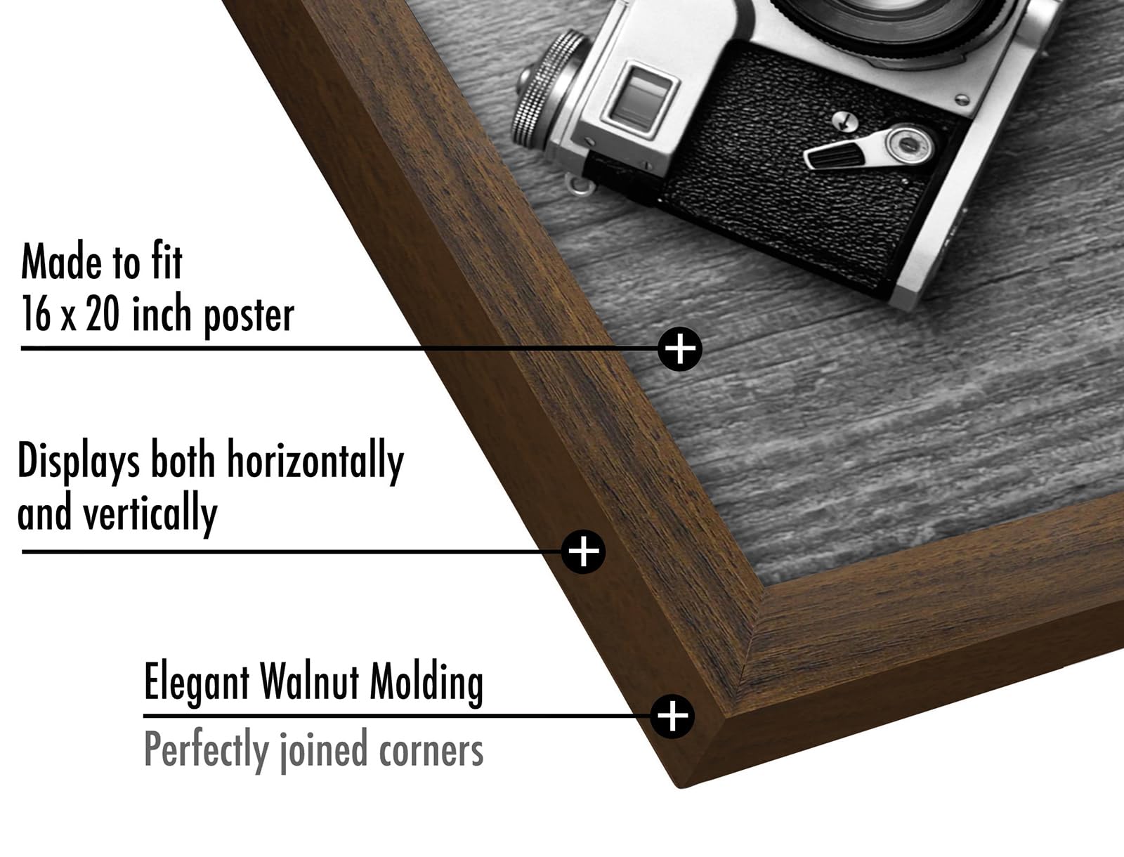 Americanflat 16x20 Wood Picture Frame - Walnut for Wall Display