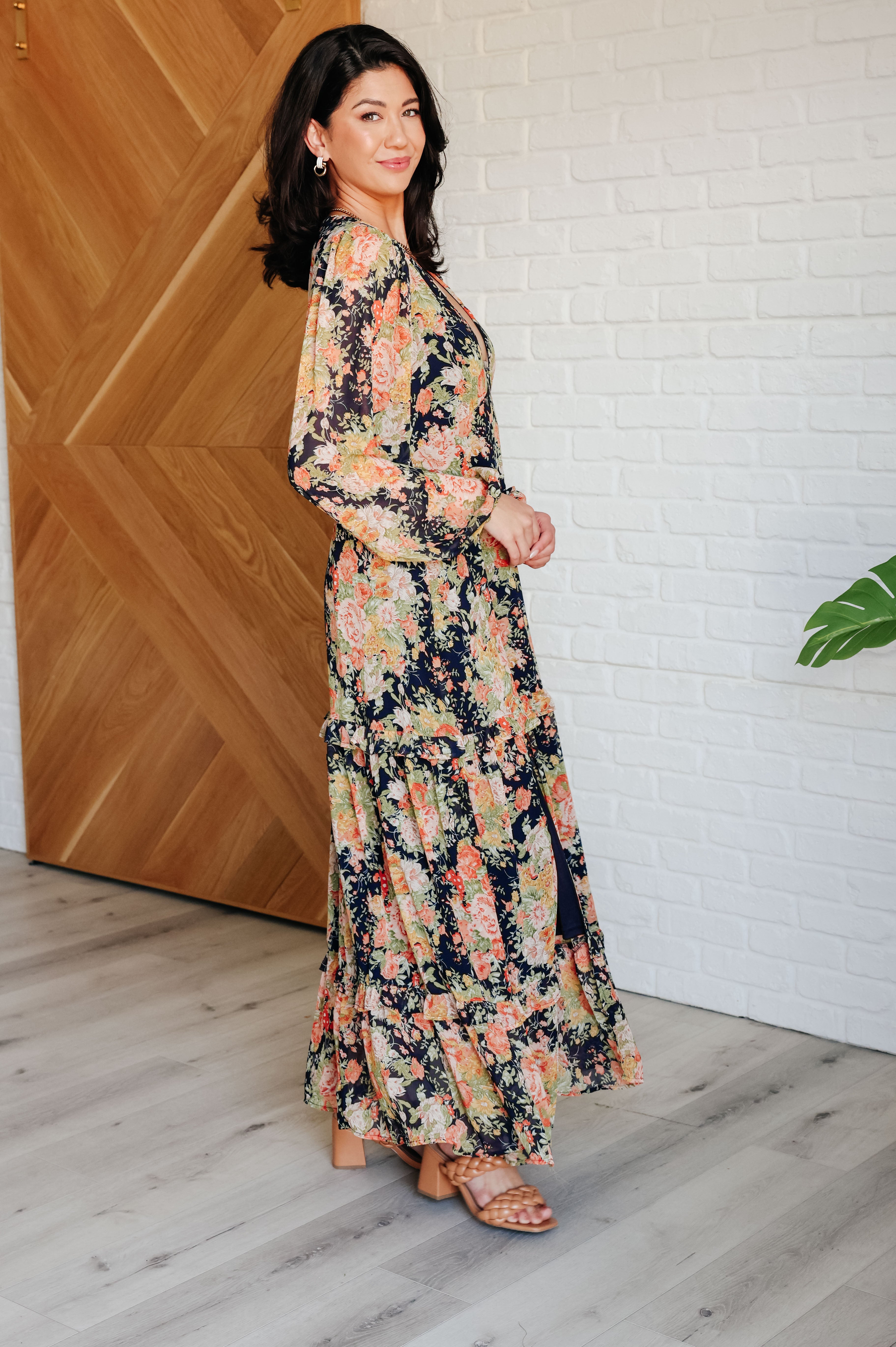 My Heart Will Go On Elegant Tiered Balloon Sleeve Dress for Women | Romantic Date Night & Special Occasion Outfit