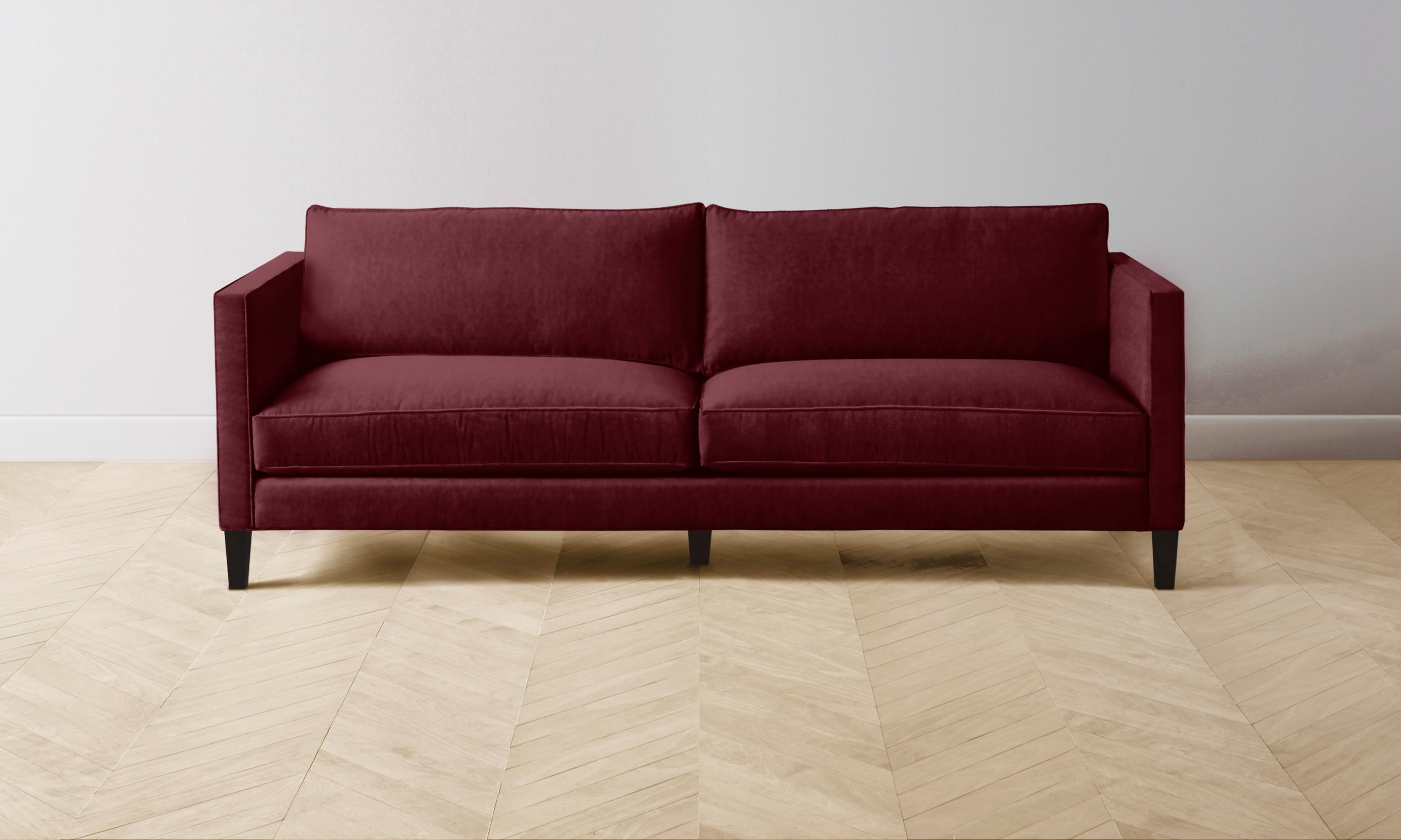 Crosby Performance Velvet Merlot Sofa - Luxurious Comfort for Living Room, Lounge & Home Theater
