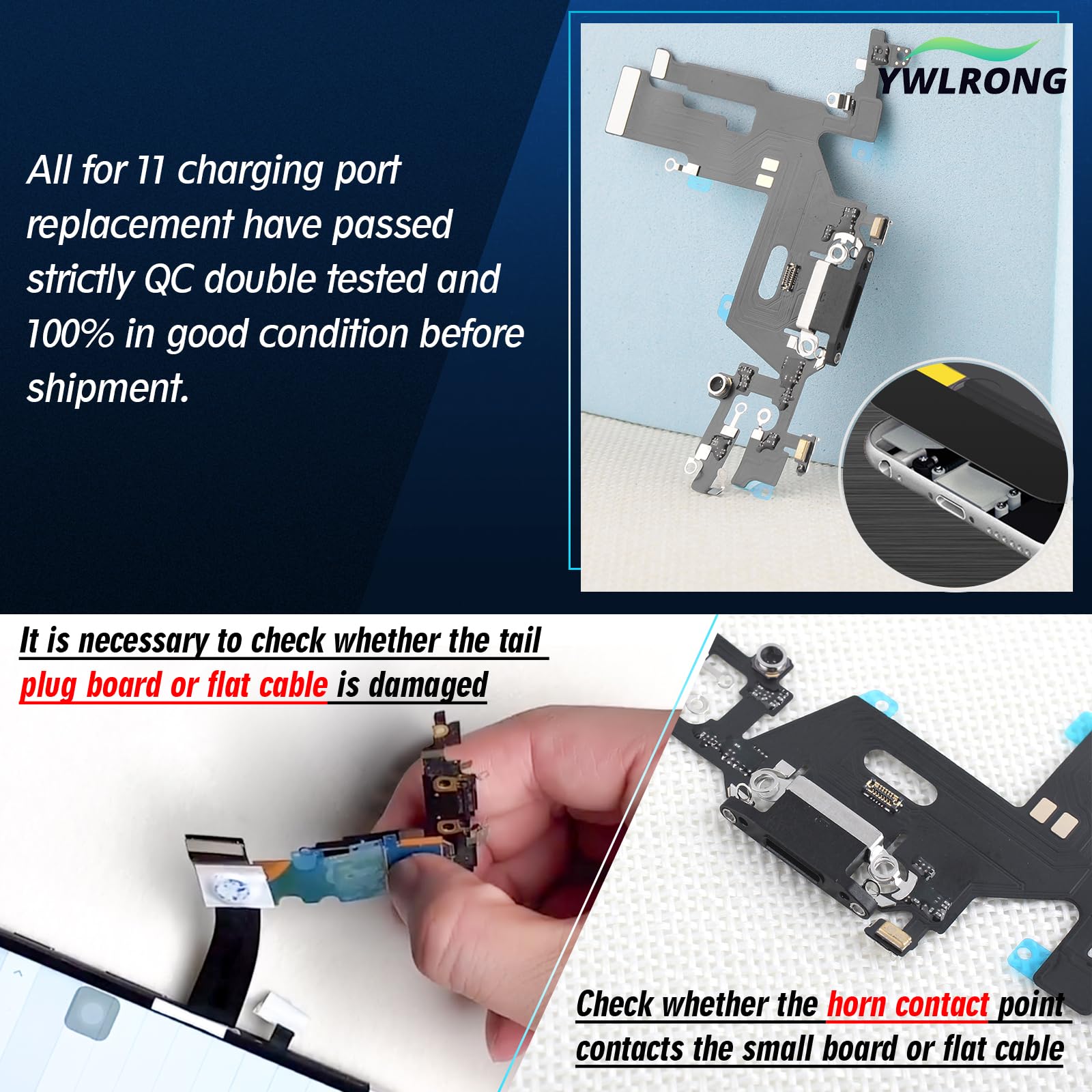Original iPhone 11 Charging Port Replacement - USB Dock Connector Flex Cable Assembly with Repair Tools | Compatible with iPhone 11 | Fast Charging & Data Transfer | DIY Repair Solution for Home & Professional Use