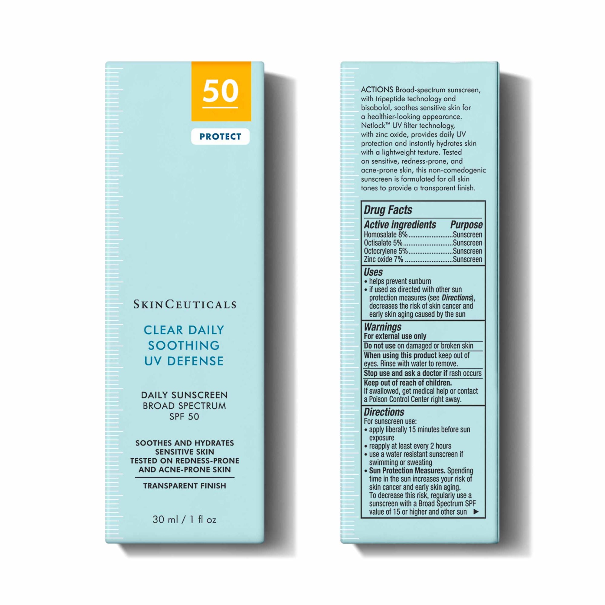 Clear Daily Soothing UV Defense Sunscreen SPF 50 - Lightweight Face Moisturizer with Broad Spectrum Protection for Sensitive Skin | Perfect for Daily Use, Outdoor Activities & Travel