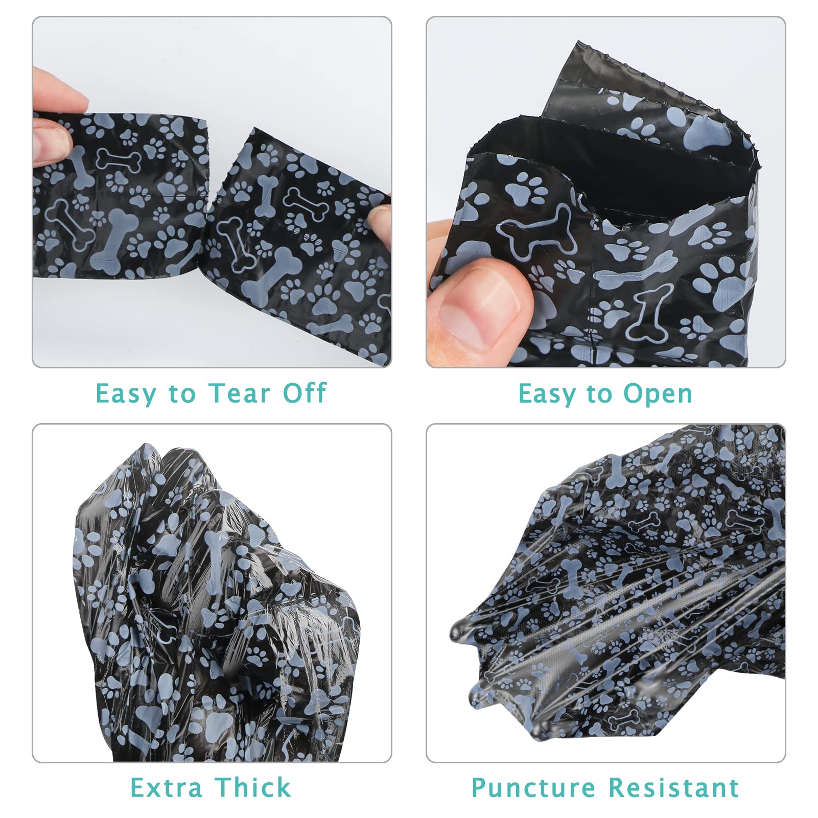 Eco-Friendly Extra Thick Leak-Proof Dog Waste Bags - 16 Rolls (240 Bags) with Cute Patterns | Biodegradable Poop Bags for Dogs | Perfect for Park Walks, Hiking & Daily Cleanup
