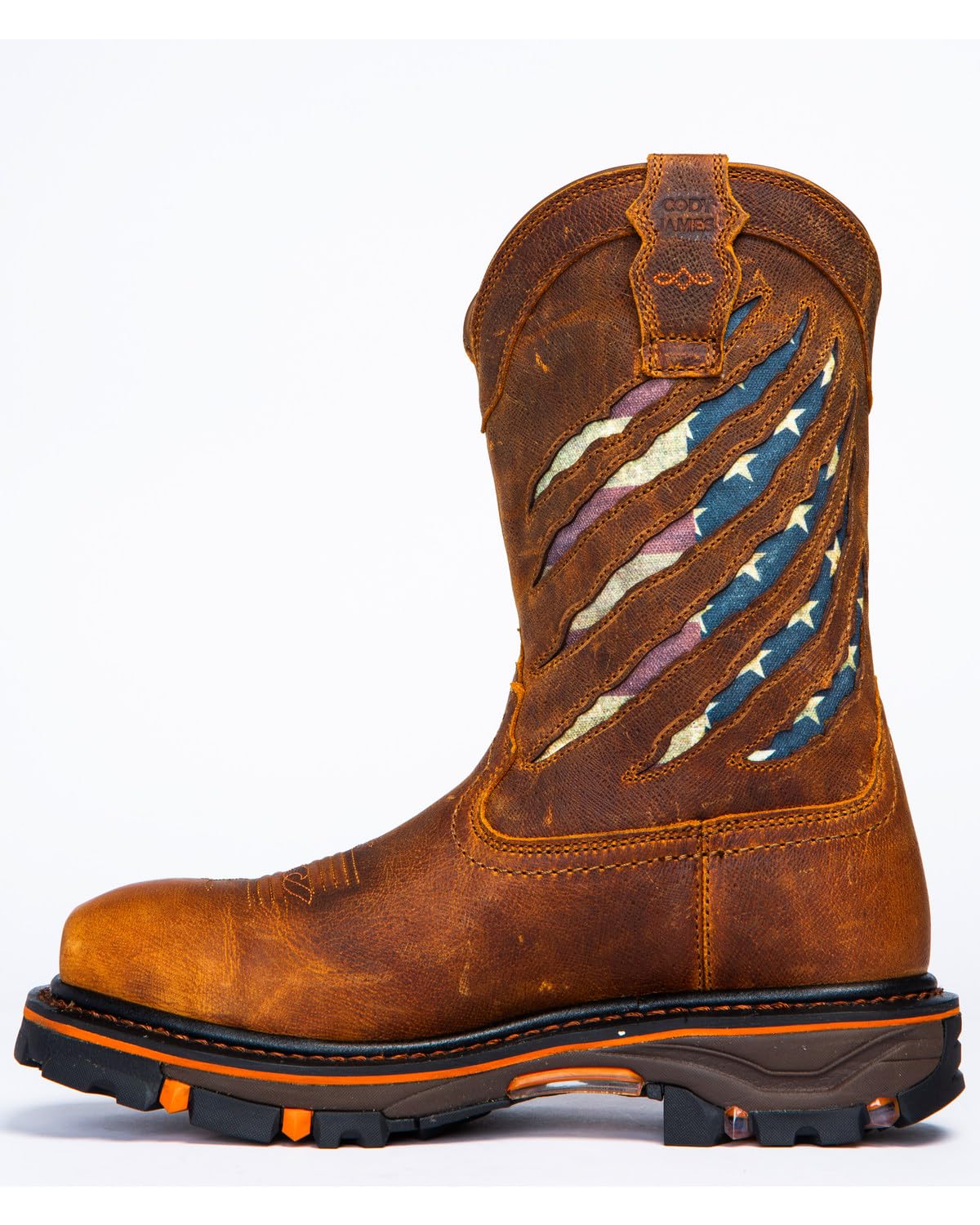 Cody James Men's Flag Western Work Boots with Nano Composite Toe - DBP-3-A | Comfortable & Durable Cowboy Boots for Construction, Ranch Work & Outdoor Activities