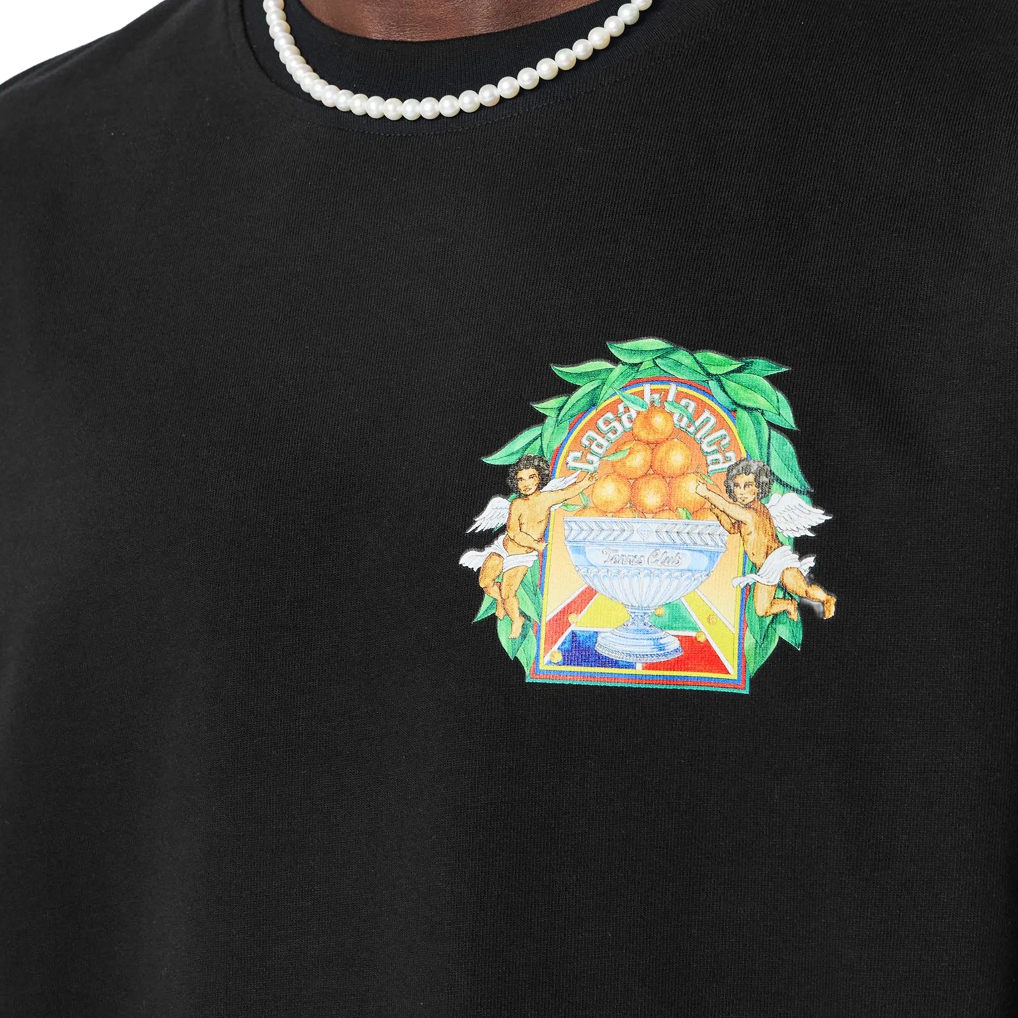 Casablanca Casa Triomphe Black T-Shirt for Men - Premium Cotton Crew Neck Tee for Casual Wear, Street Style & Everyday Outfits