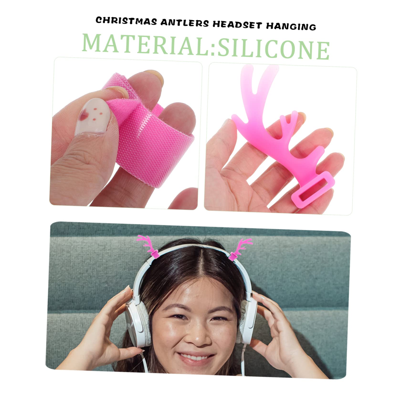 PartyKindom Reindeer Antler Headset - Lightweight Silicone Christmas Headband for Gamers & Holiday Parties | Perfect for Cosplay, Festive Events & Streaming Accessories