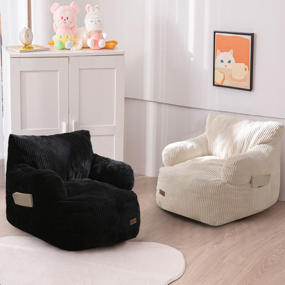 MAXYOYO Kids Bean Bag Chair - Soft & Comfy Toddler Bean Bag Sofa with Filler for Boys & Girls, Beige - Perfect for Playrooms, Bedrooms & Reading Nooks