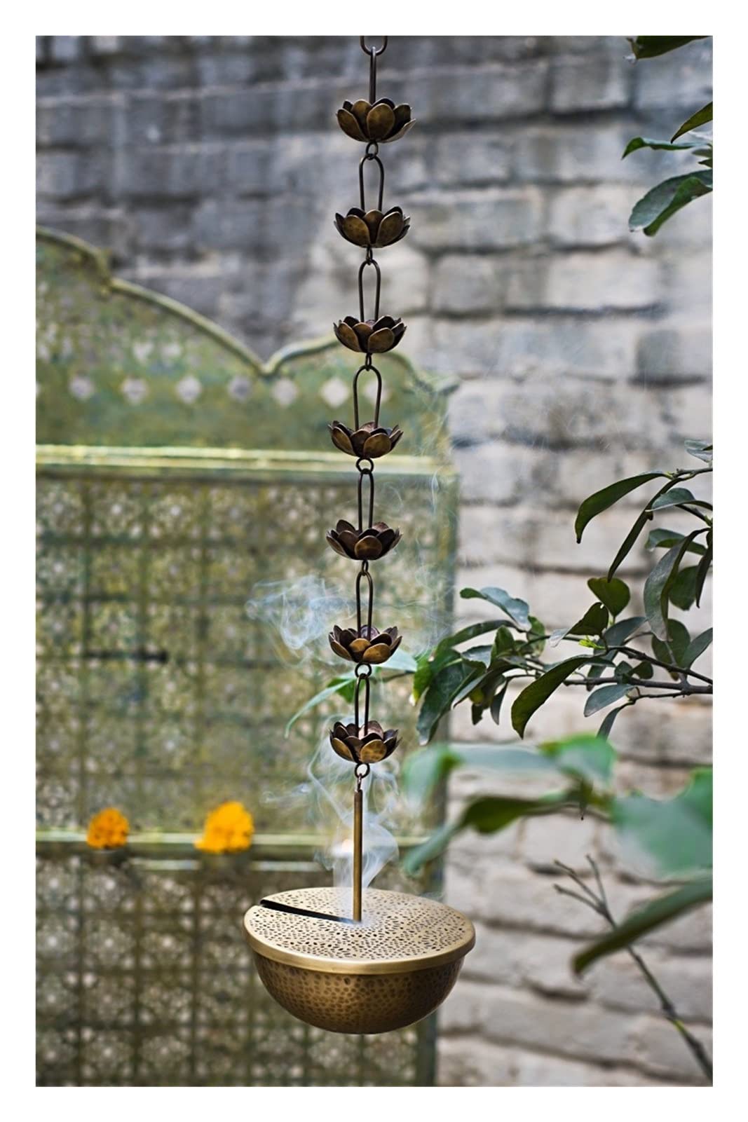 Copper Rain Chain for Gutters & Downspouts - Heavy Rain Water Diversion System for Roof Drainage | Villa & Homestay Decorative Solution (Color C) | Perfect for Garden, Patio, and Outdoor Water Management
