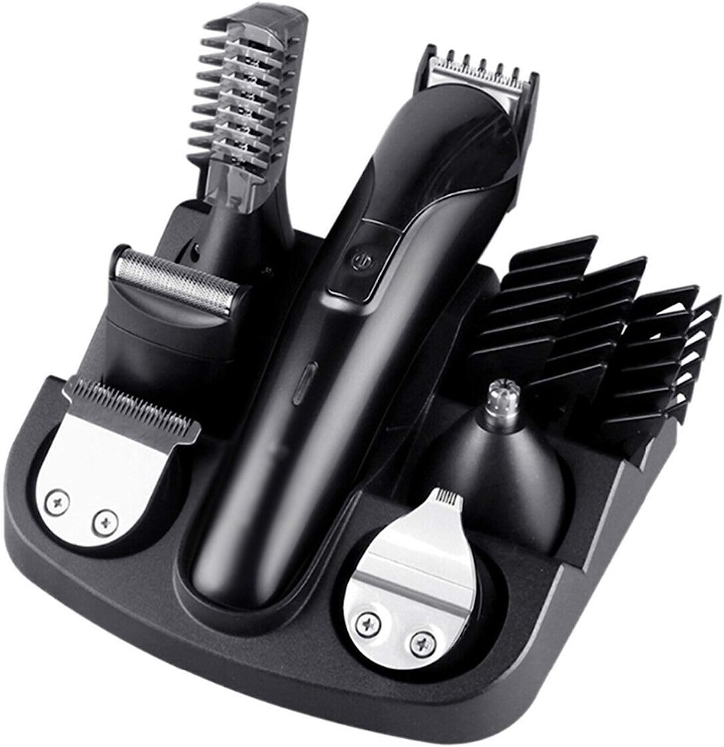 Professional 6-in-1 Rechargeable Electric Hair Clipper for Men - Multifunctional Beard, Nose & Ear Trimmer - Perfect for Home Grooming, Barber Shops & Travel Use